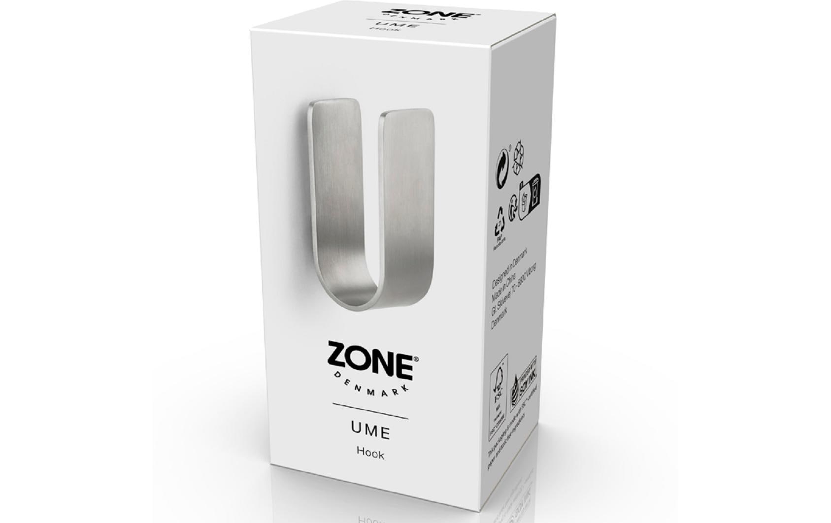 Zone Denmark Haken Ume – Edelstahl, 3,5×3,4×8 cm, Silber