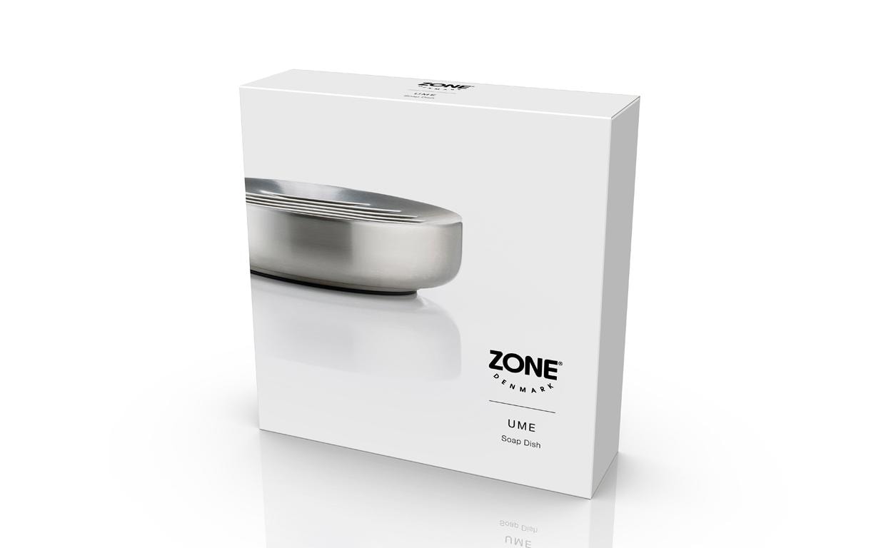Zone Denmark Seifenschale Ume – Edelstahl, Ø12×3 cm, Silber (rund)