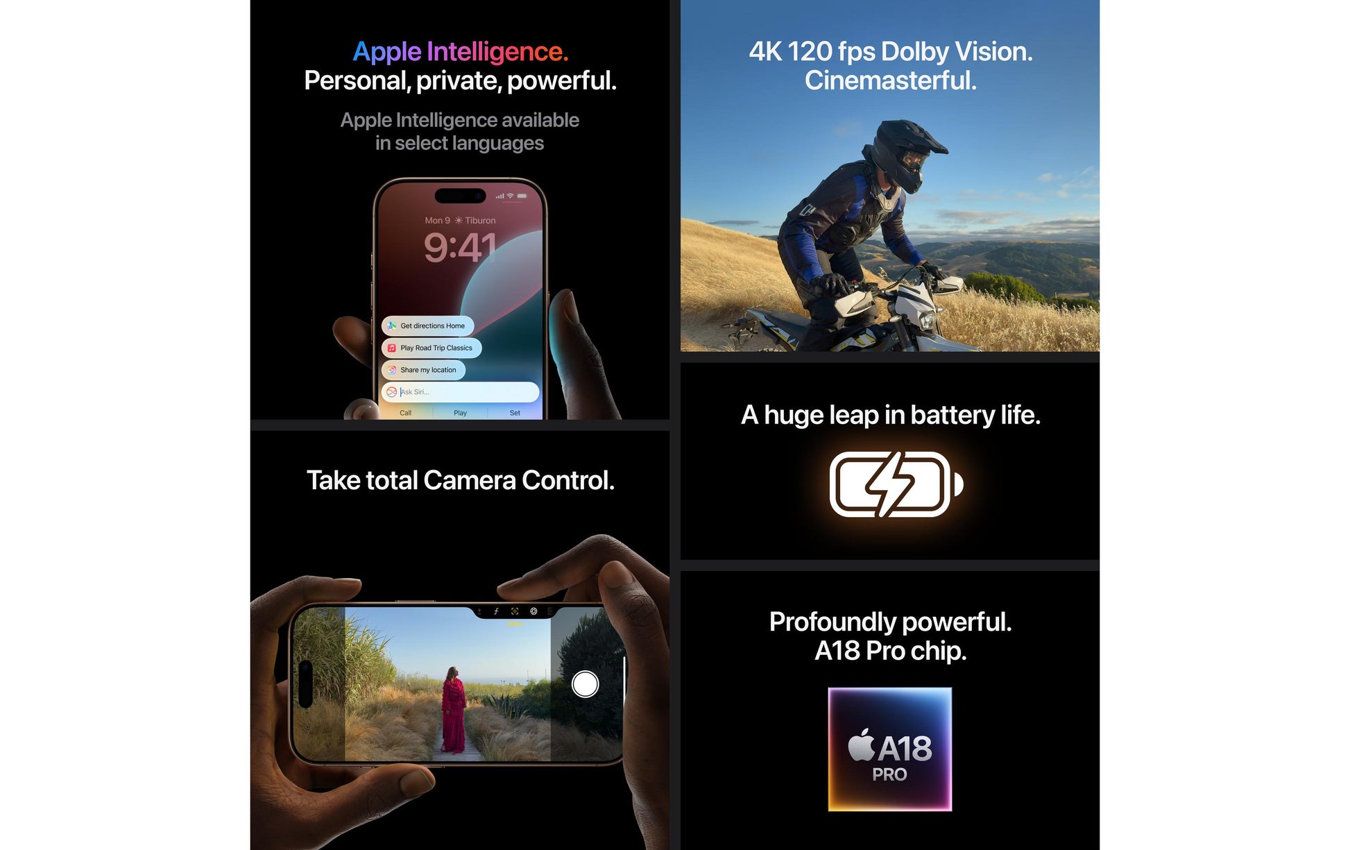 Apple iPhone 16 Pro Max – Titan schwarz, 6,9", 2868 × 1320, iOS 18, 256 GB, 8 GB, Dual-SIM, 5G, IP68