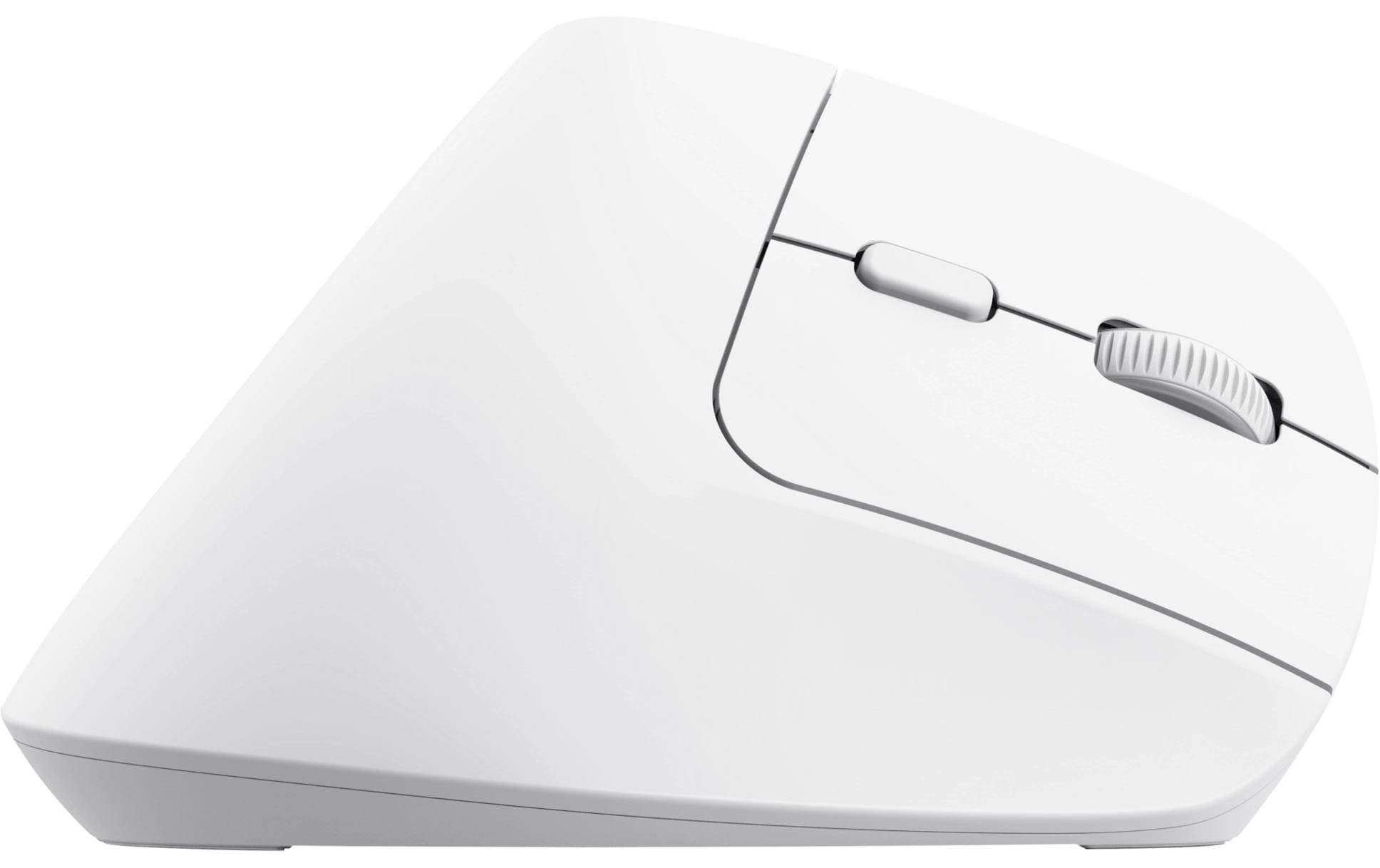 Trust Bayo+ – Vertikale Maus – Kabellos (Bluetooth/2,4 GHz), Rechtshänder, Weiss