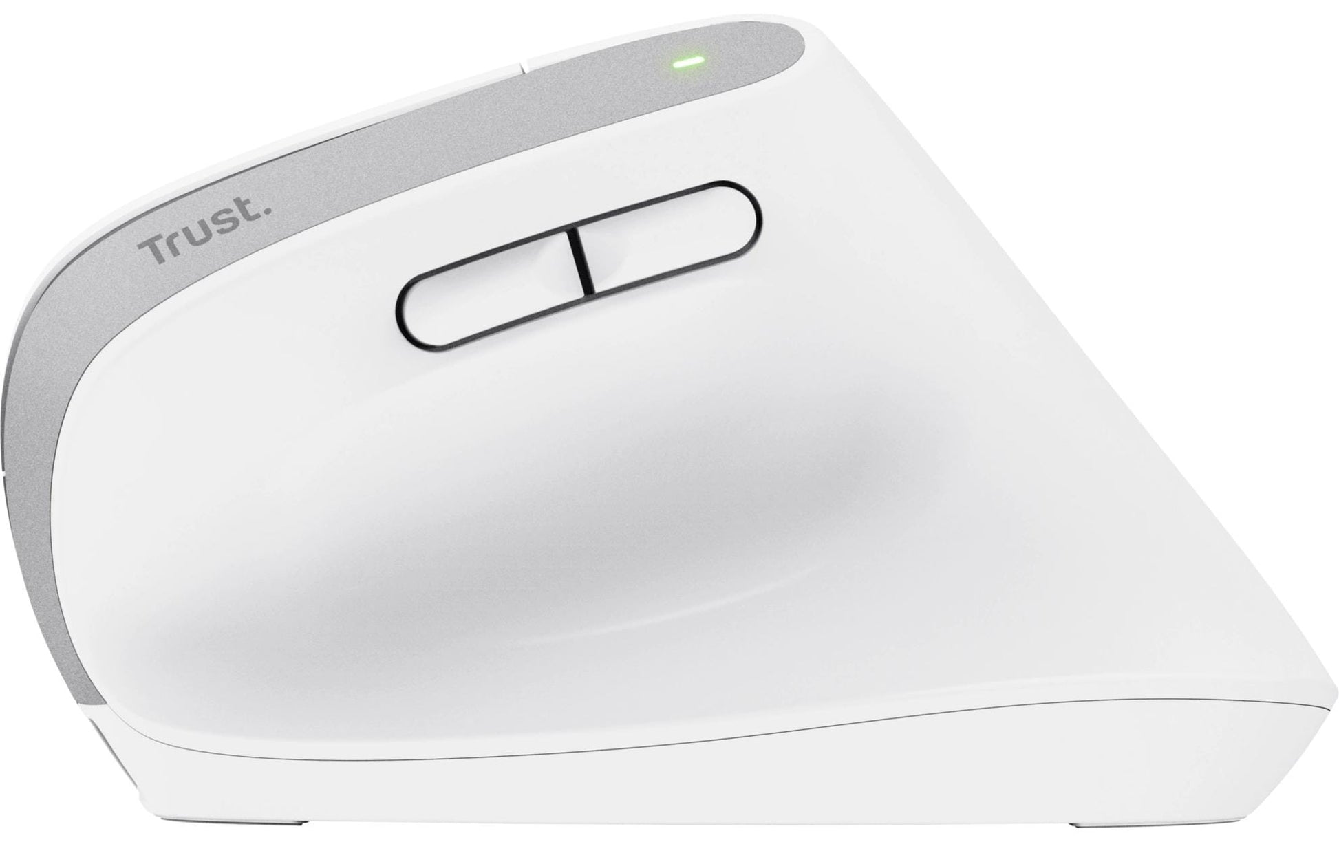 Trust Bayo+ – Vertikale Maus – Kabellos (Bluetooth/2,4 GHz), Rechtshänder, Weiss