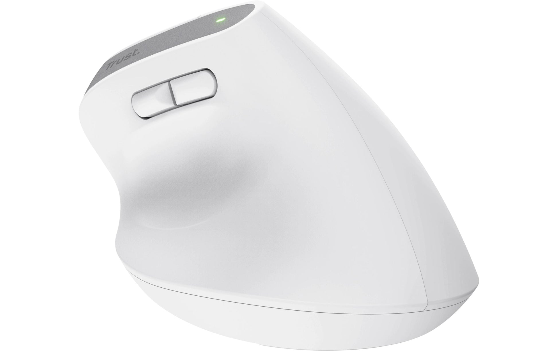 Trust Bayo+ – Vertikale Maus – Kabellos (Bluetooth/2,4 GHz), Rechtshänder, Weiss