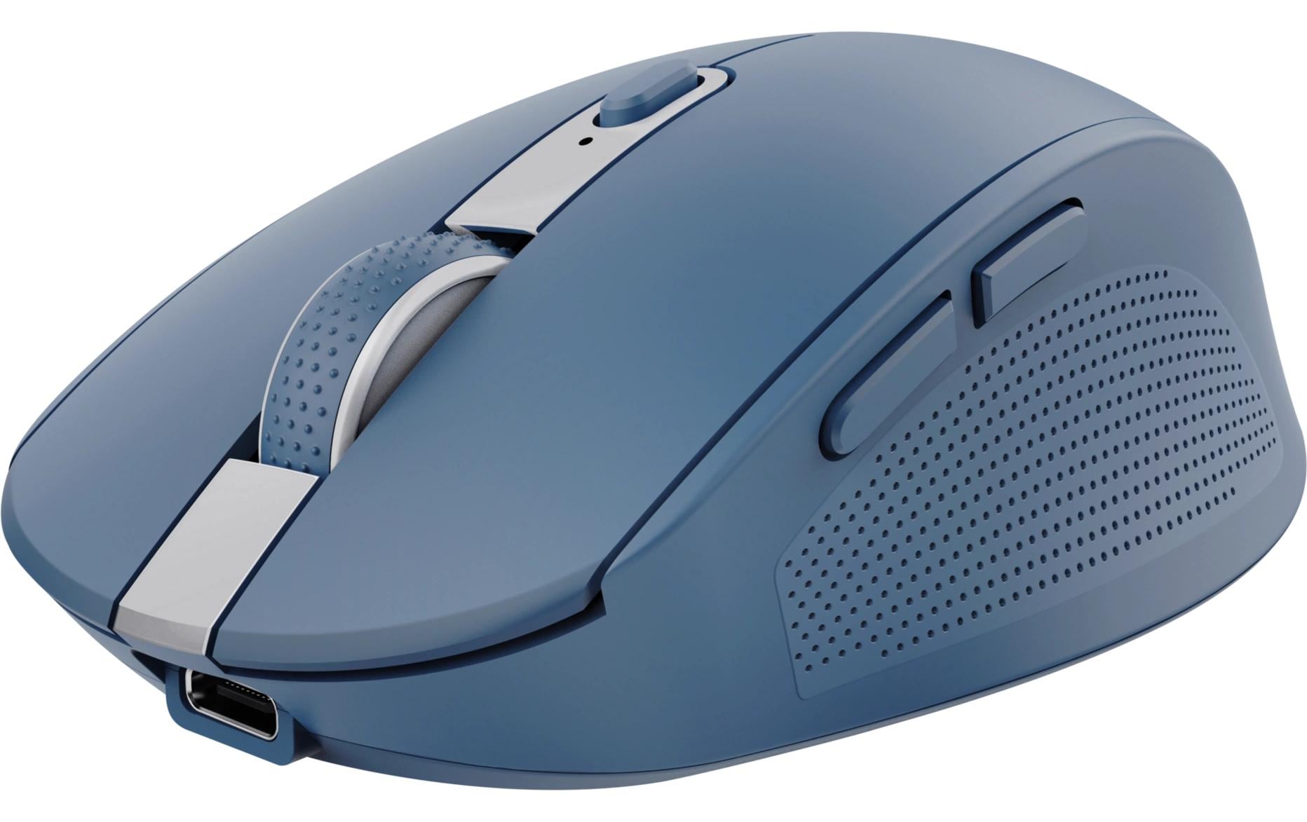 Trust Ozaa Multiconnect – Maus – Kabellos (Bluetooth/2,4 GHz), rechts, Blau