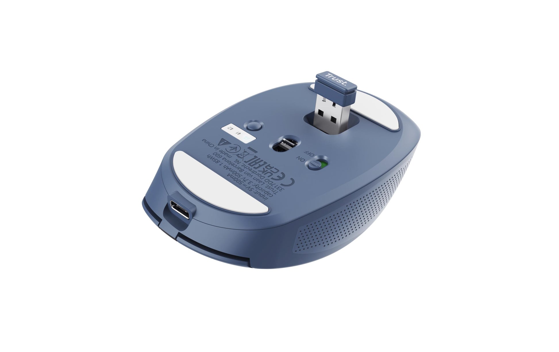 Trust Ozaa Multiconnect – Maus – Kabellos (Bluetooth/2,4 GHz), rechts, Blau
