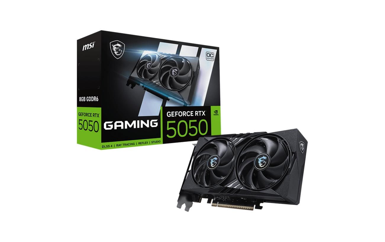 MSI RTX 5050 GAMING OC 8G – PCIe Grafikkarte – 3×DP, 1×HDMI, PCIe 5.0 x16, 1×8‑Pin, 550 W