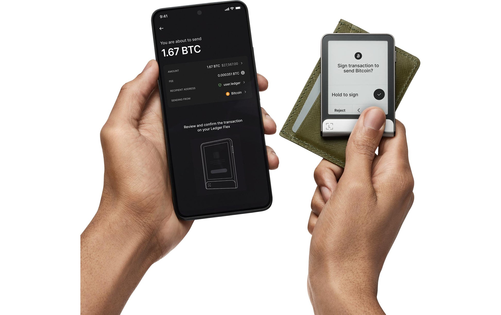Ledger Flex Graphite Hardware-Wallet für iOS, Windows, macOS und andere – Bluetooth, USB-C – Akku 200 mAh