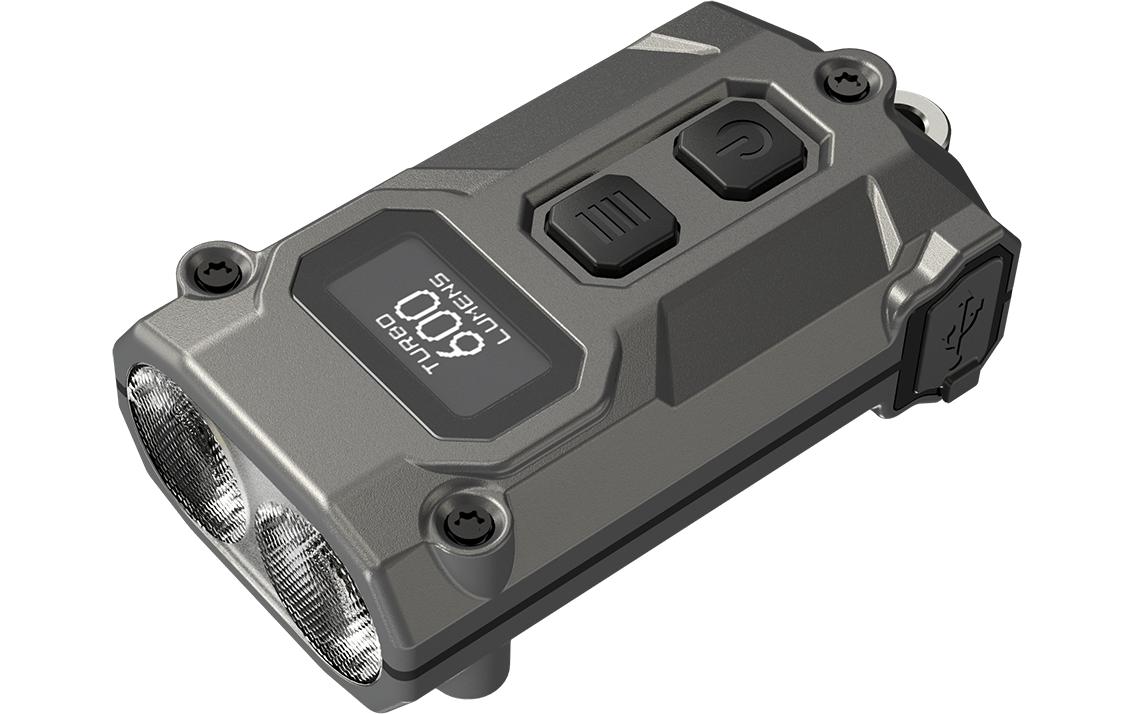 Nitecore Taschenlampe TINI3 – 600 lm, 90 m, IP54, USB, Akku, 5 Modi – Grau