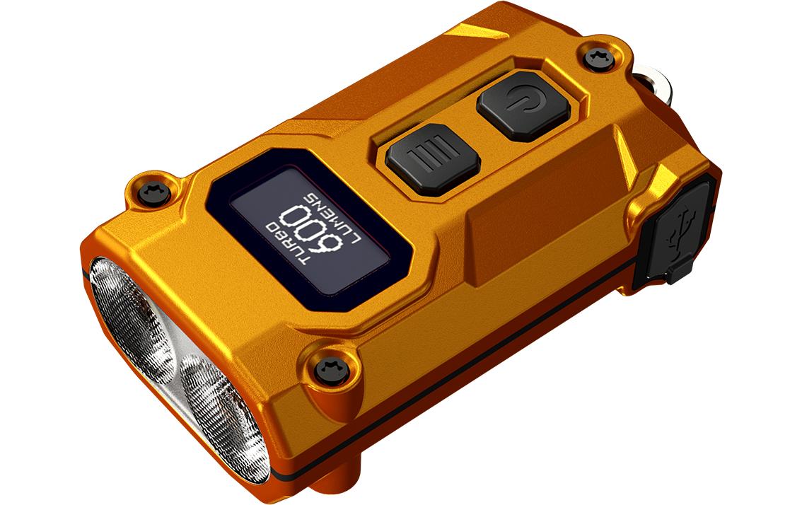 Nitecore Taschenlampe TINI3 – 600 lm, 90 m, IP54, USB, Akku, 5 Stufen – Orange
