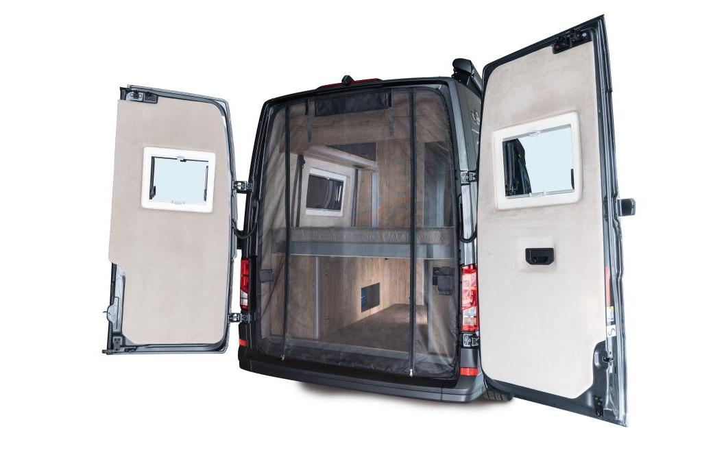 VanQuito Heckmoskitonetz mit Reissverschluss – für VW Heckklappe – Schwarz – Polyester – 1 Stk.