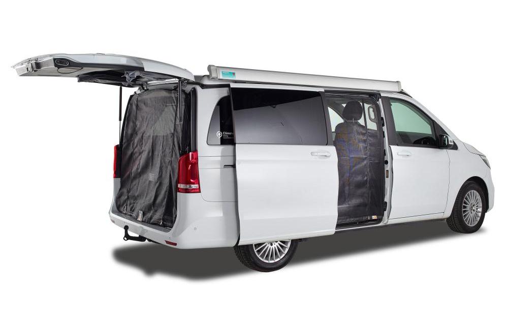 Van quito Insektenschutznetz – Schwarz – Fiberglas – Reissverschluss – für Mercedes-Benz (Heckklappe)
