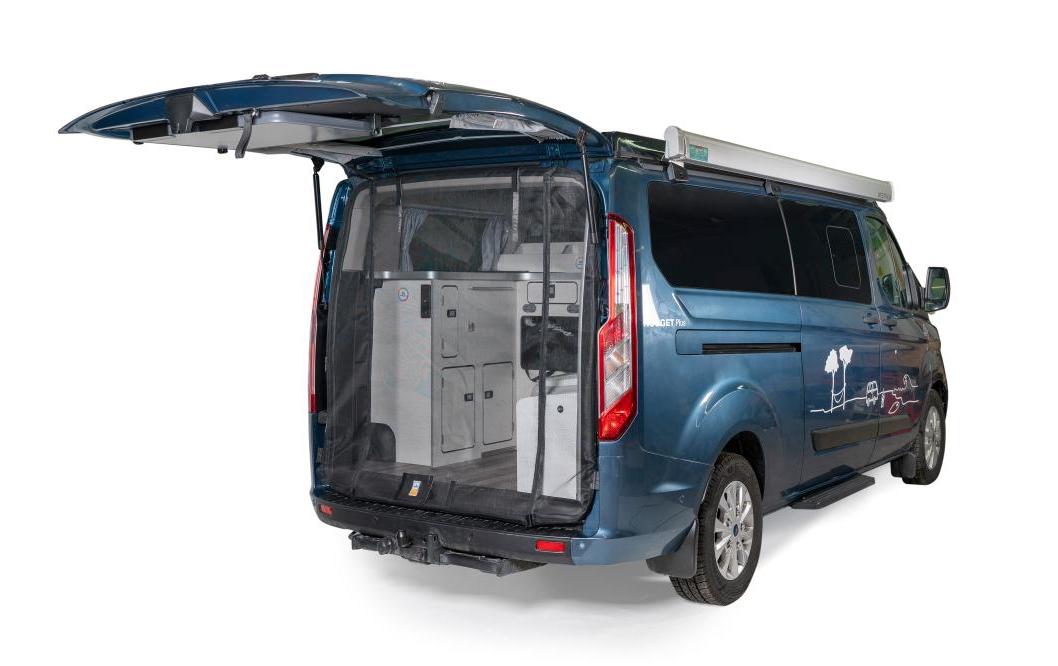 Van quito Heckmoskitonetz – mit Reissverschluss – für Ford Heckklappe – Schwarz, PVC