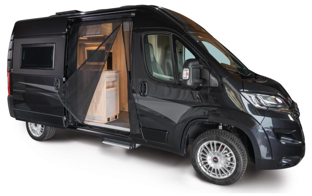 Van quito Fliegengitter Tür – Schwarz – PVC – Magnetreisverschluss – für Peugeot (Beifahrerseite, rechts)
