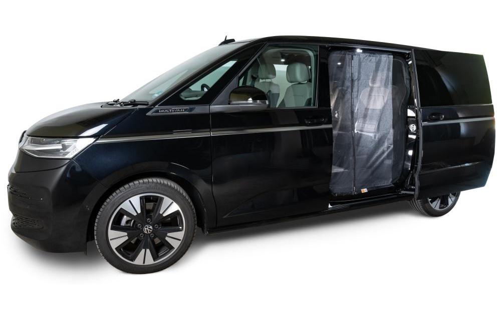 VanQuito Schiebetüren-Moskitonetz mit Reissverschluss – für VW (Fahrerseite, links) – schwarz – PVC – 1 Stk.