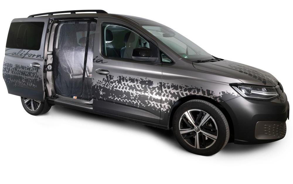 VanQuito Schiebetüren-Moskitonetz mit Reissverschluss – für VW (Beifahrerseite rechts) – Schwarz, Feinmaschig