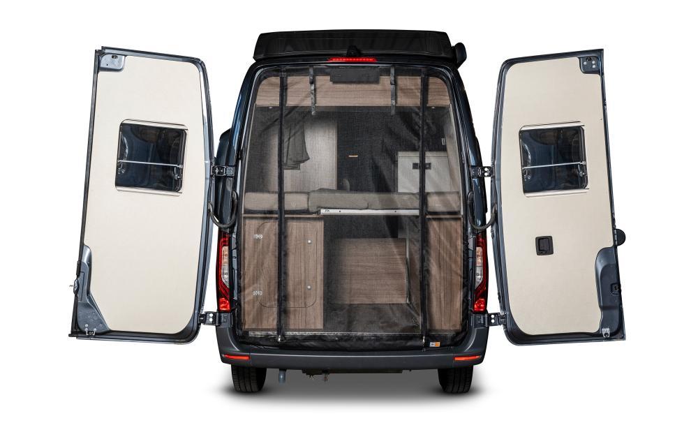 Van Quito Insektenschutznetz – Schwarz – Fiberglas – für Mercedes-Benz Sprinter (Heckklappe, ab 2014)