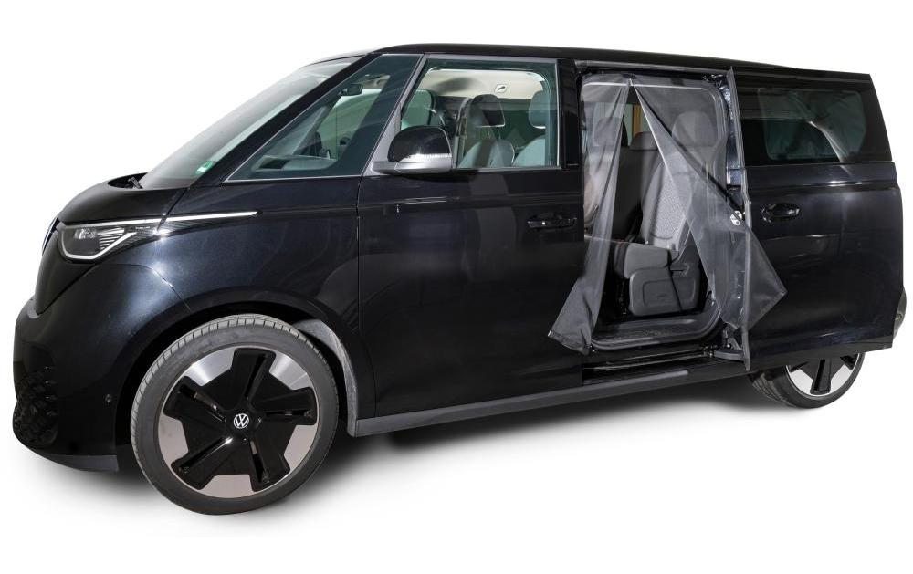 Van quito Insektenschutznetz – Schwarz – Fiberglas – Magnetverschluss – für VW Schiebetür (Fahrerseite links)