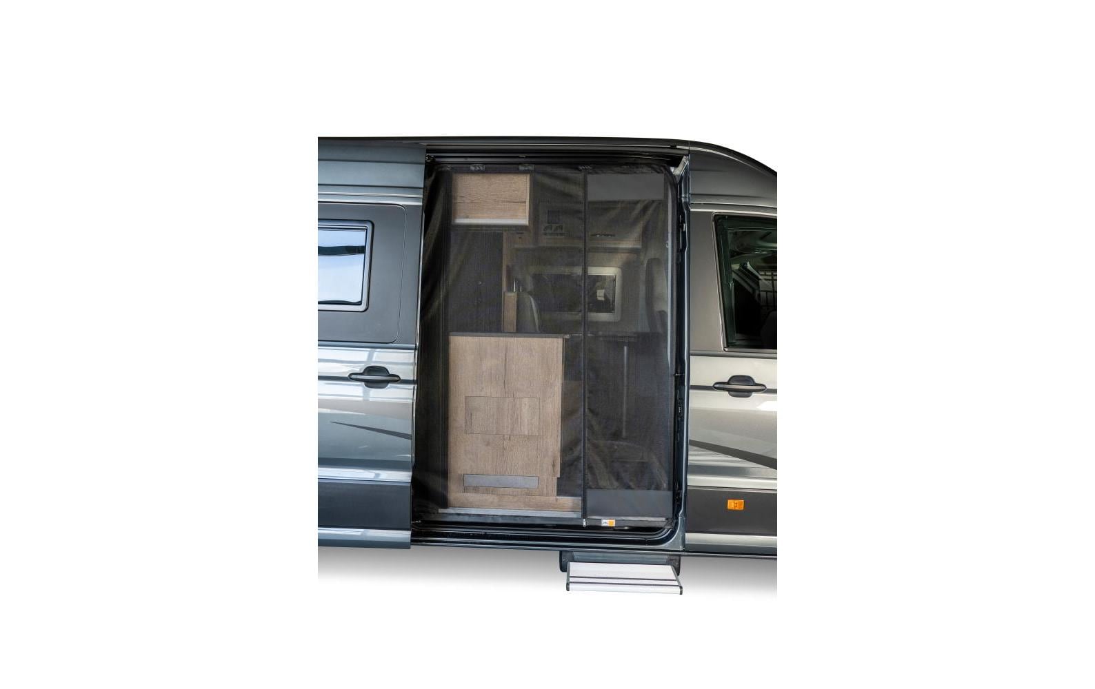 VanQuito Auto-Moskitonetz, Magnetreissverschluss – für VW (Beifahrerseite rechts) – Schwarz – Glasfaser/PVC