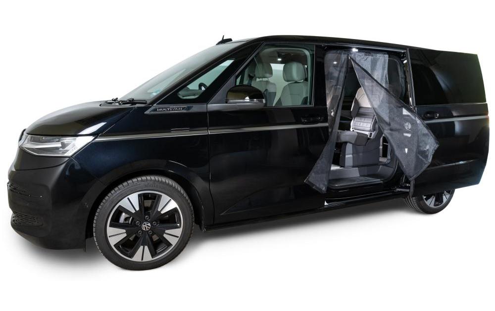 VanQuito Schiebetüren-Moskitonetz mit Reissverschluss – für VW (Fahrerseite, links) – schwarz – PVC – 1 Stk.
