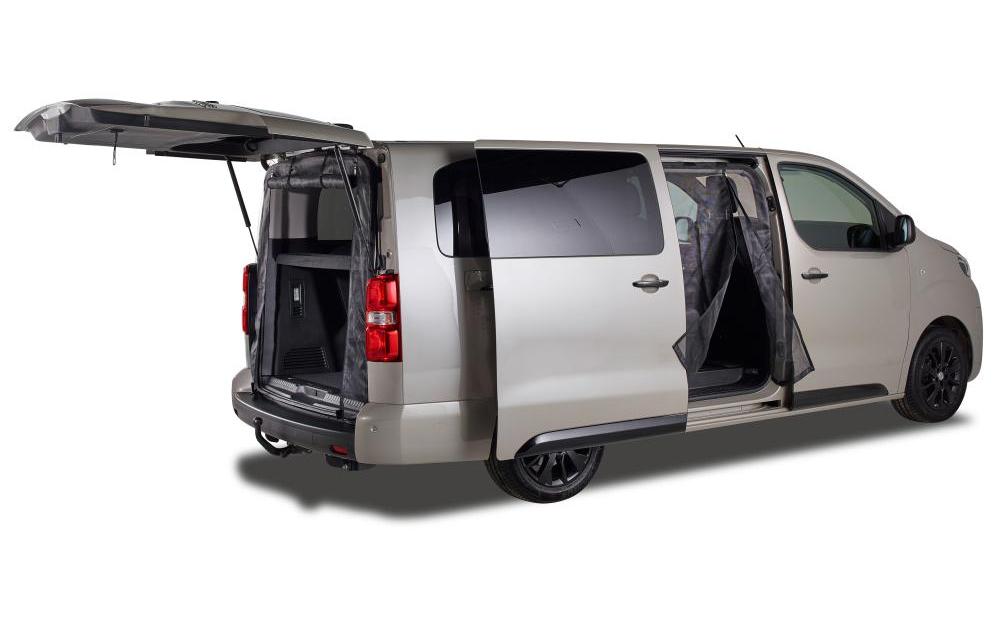 Van Quito – Heckverkleidung – Einbauseite Heckklappe – für Toyota – Schwarz, Fiberglas