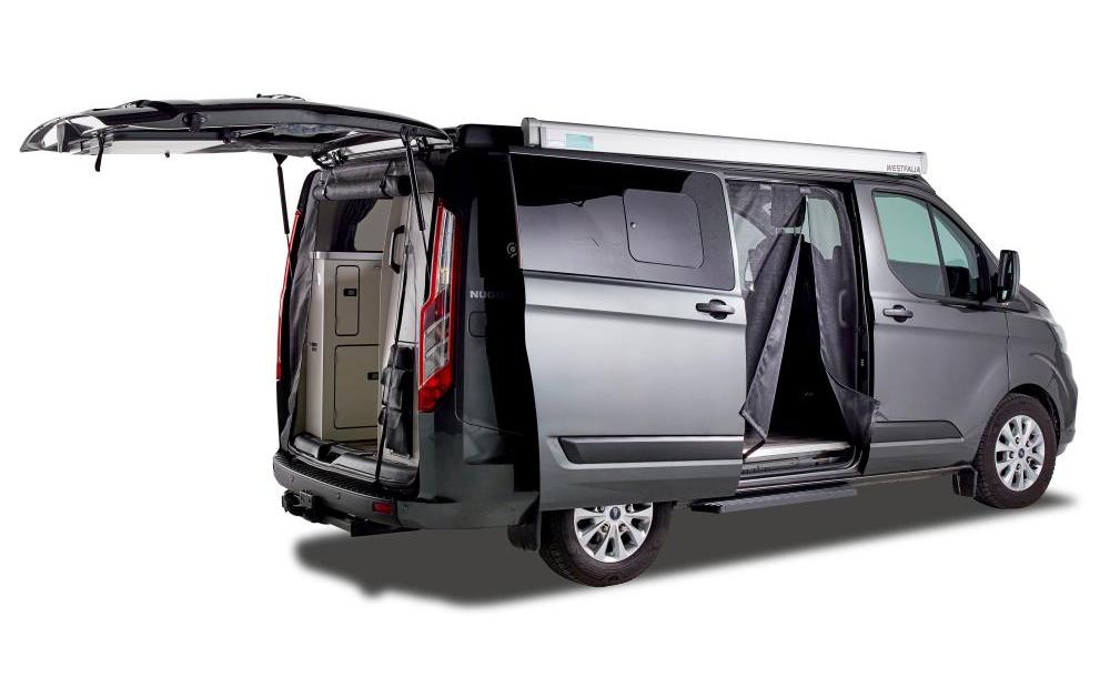 Van quito Schiebetüren-Moskitonetz – mit Reissverschluss – für Ford (Beifahrer rechts) – Schwarz, Fiberglas