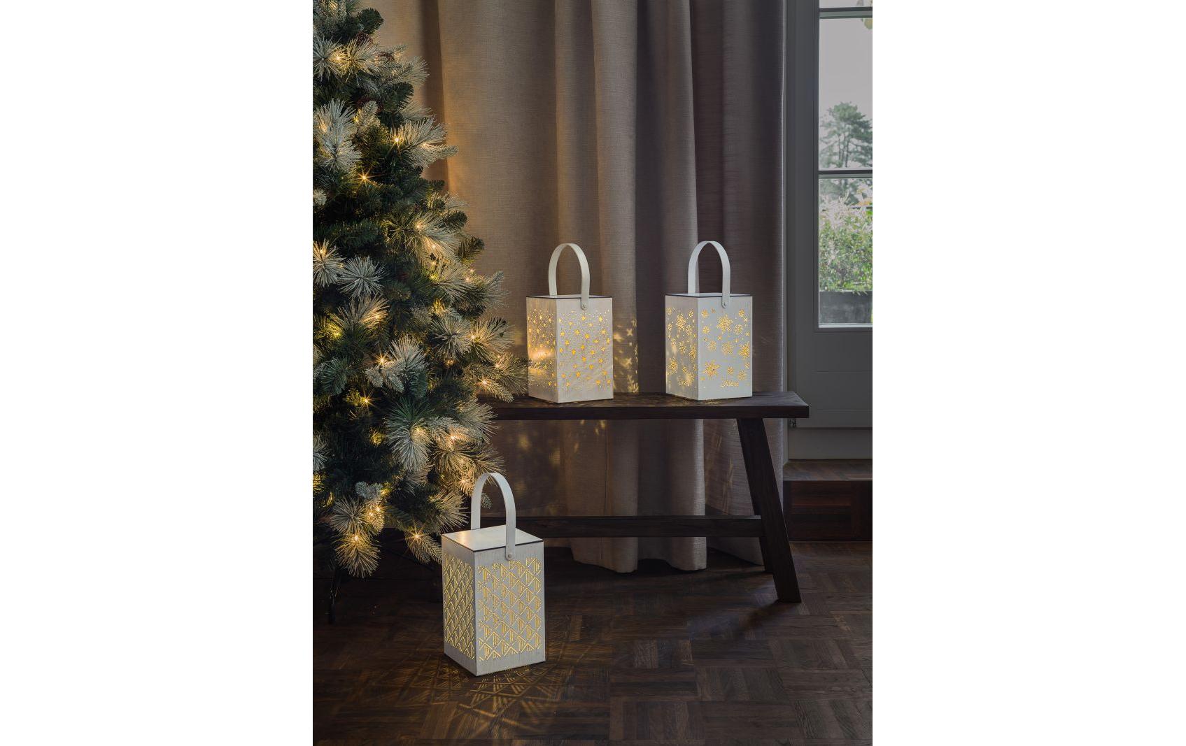 STT Tischleuchte Aussen – 24,5 cm, Warmweiss, Akkubetrieb, Timer 6/18 h, Weiss, Metall