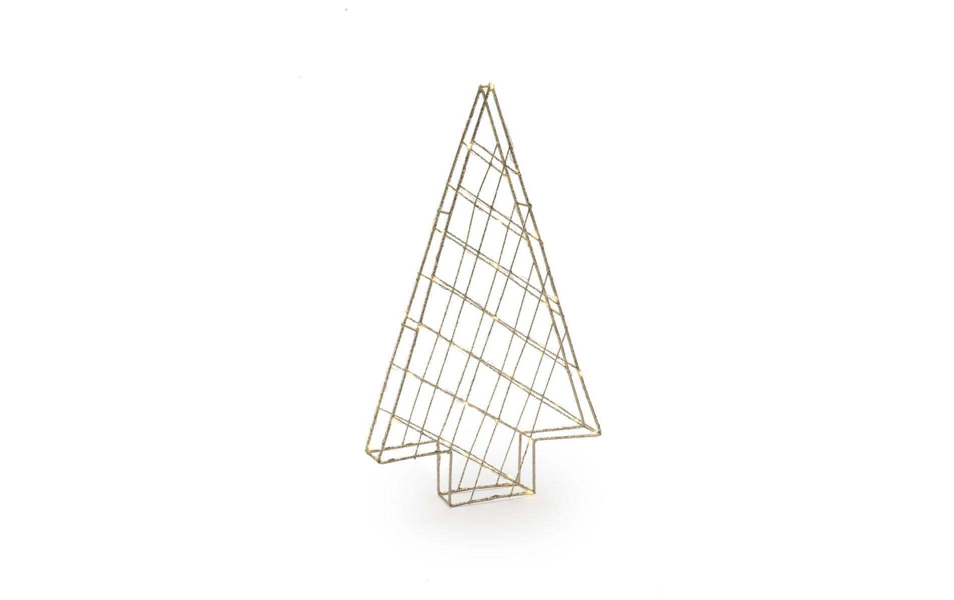 STT Svenja Dekorationsfigur – 45 cm, 40 LEDs, batteriebetrieben, Timer – Metall, Gold
