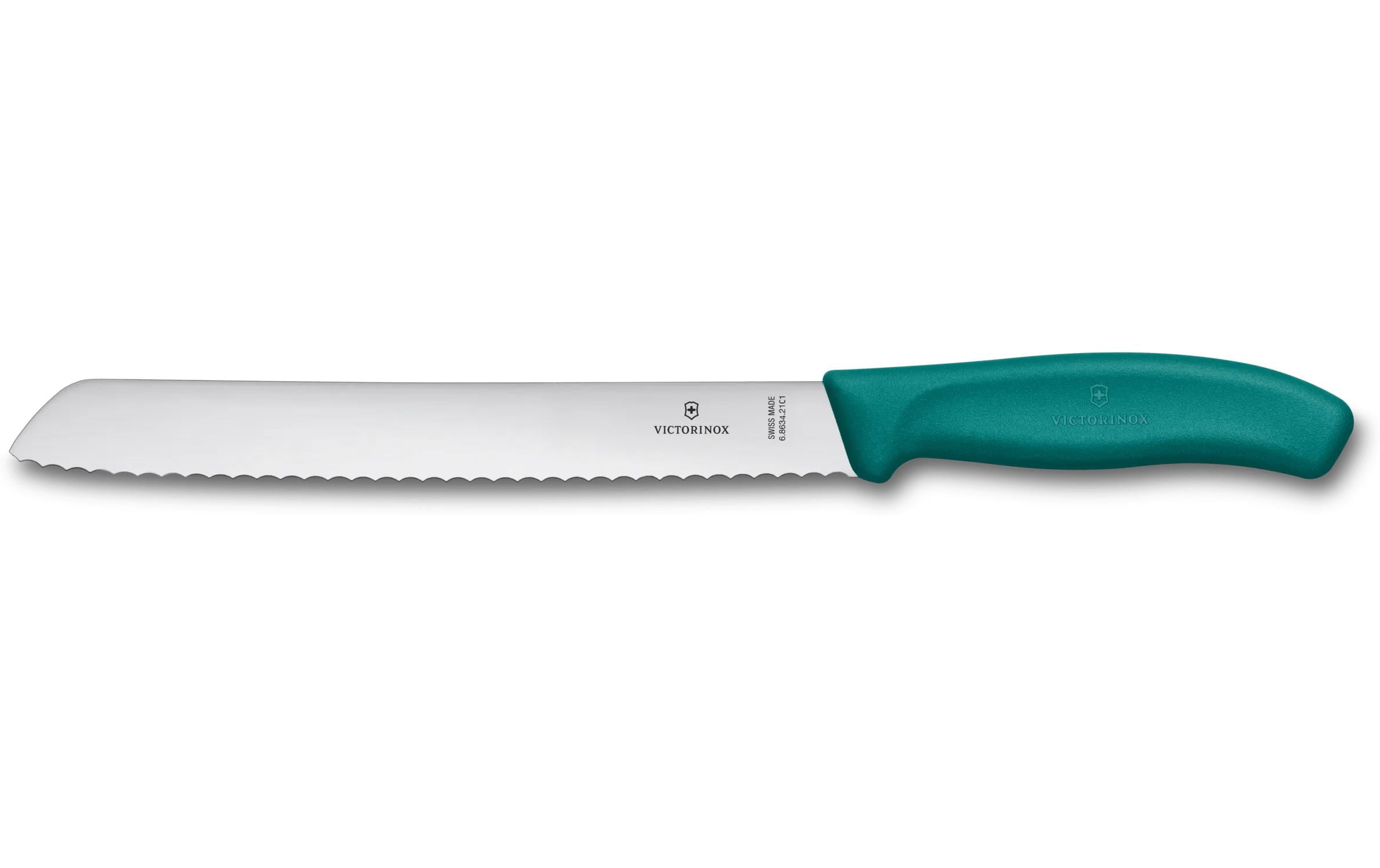 Victorinox Brotmesser 21 cm, Edelstahlklinge, Kunststoffgriff, grün