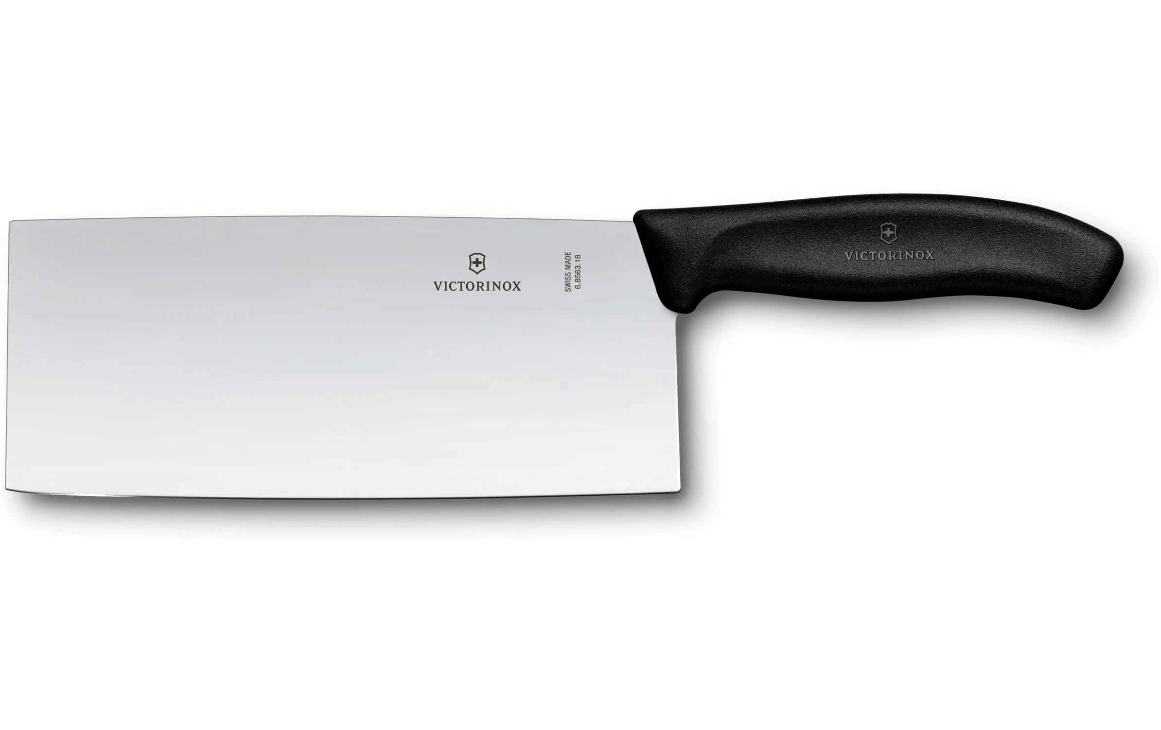 Victorinox Klassisches chinesisches Kochmesser – 18 cm Klinge – Stahlklinge, Kunststoffgriff – schwarz – 30,9 cm