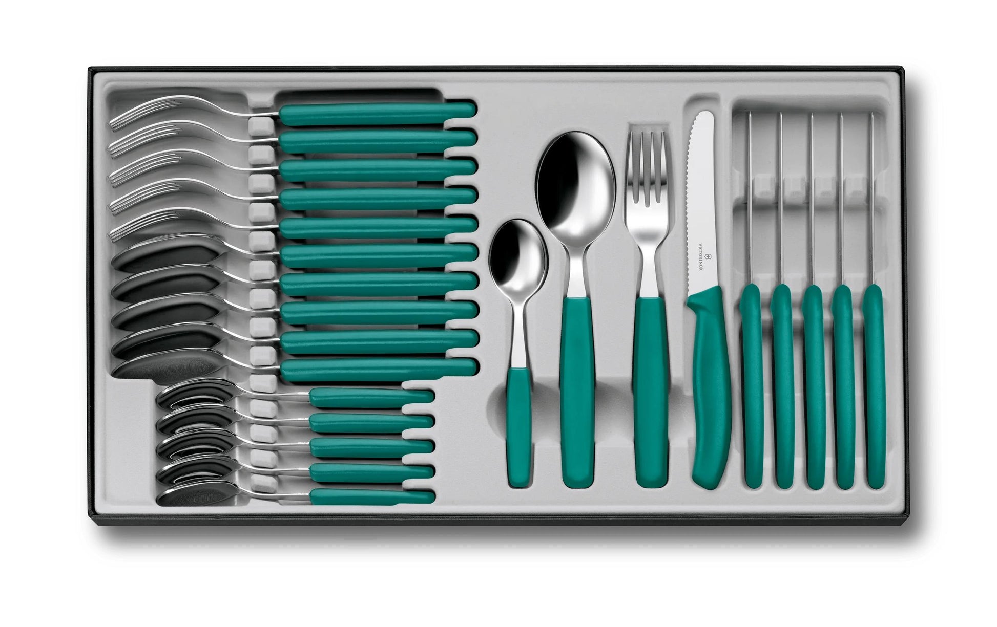 Victorinox Besteck-Set – 24 Teile, 128 g, Grün