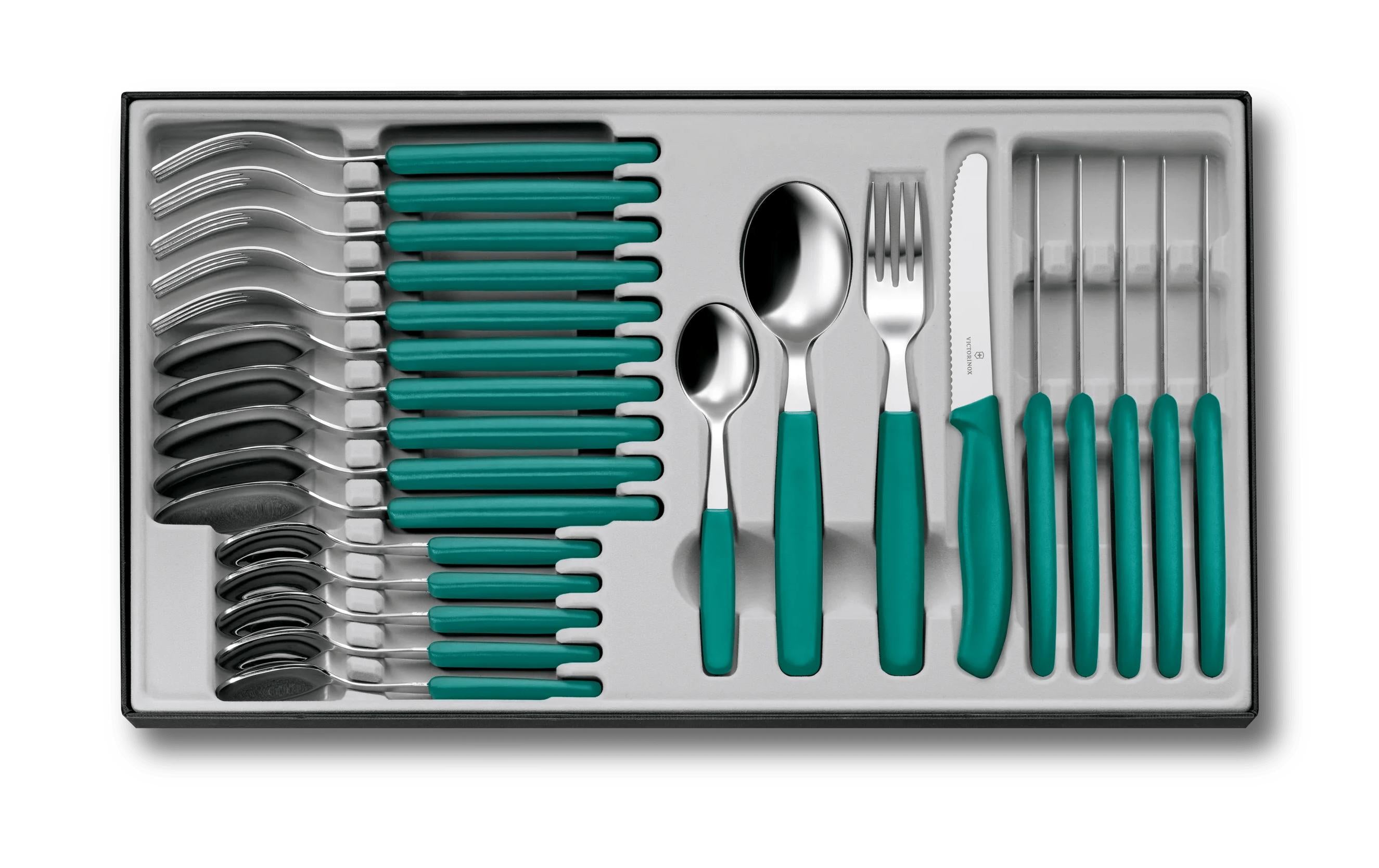 Victorinox Besteck-Set – 24 Teile, 128 g, Grün
