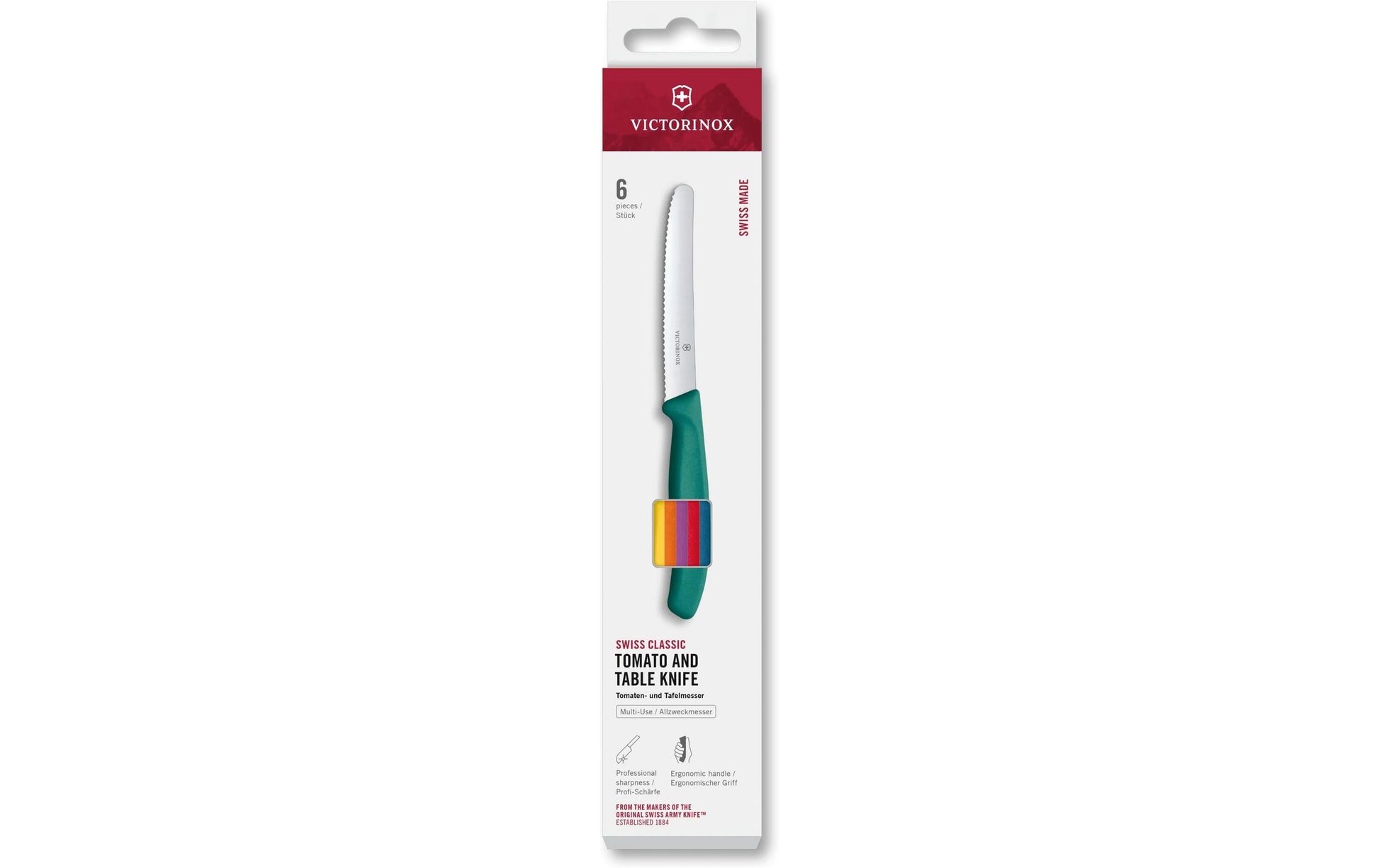 Victorinox Classic Tafelmesser – Stahl, Wellenschliff, 11 cm, Mehrfarbig