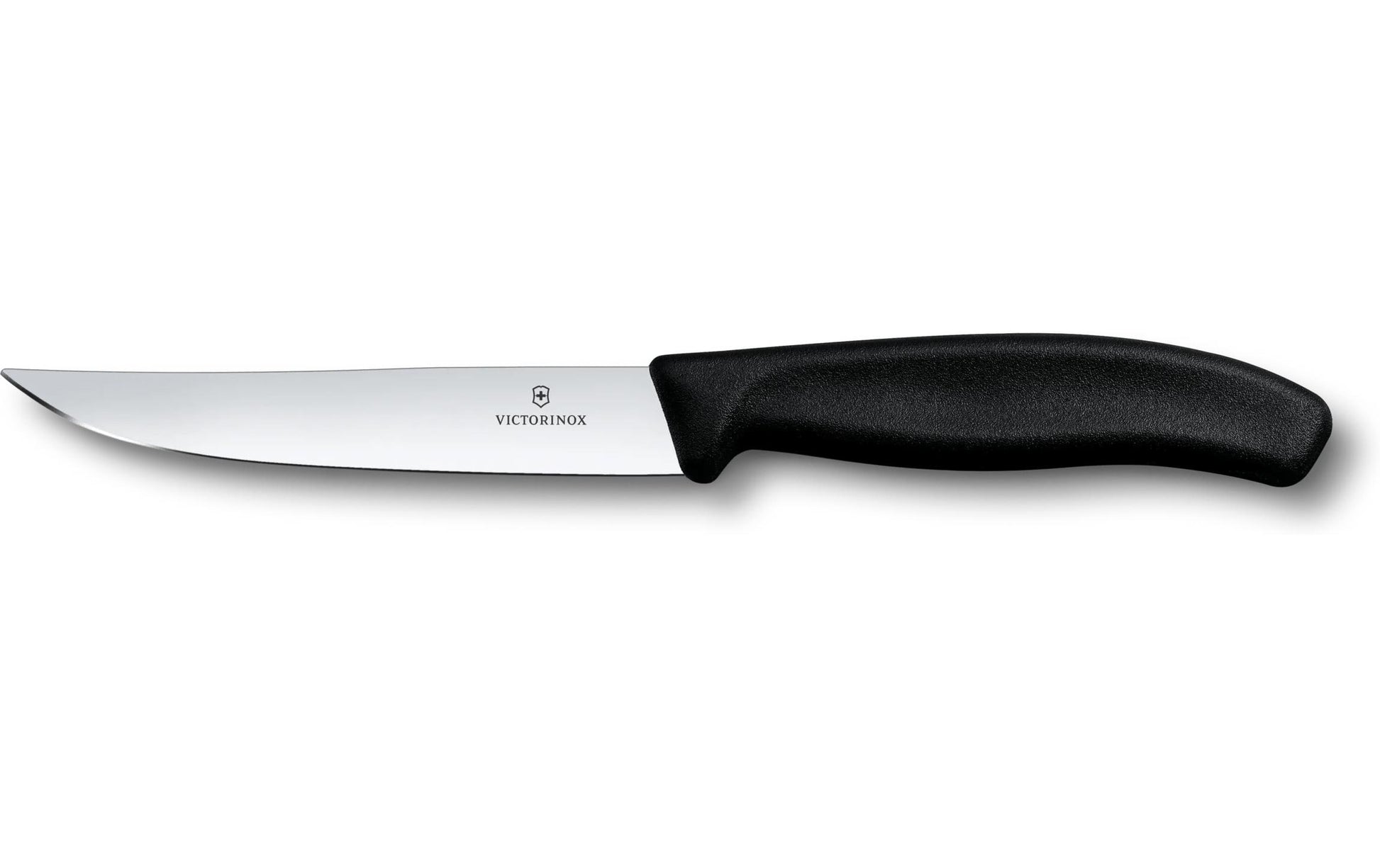 Victorinox Steakmesser – 12 cm, glatter Schliff, Edelstahl, Griff Polypropylen, schwarz, spülmaschinenfest