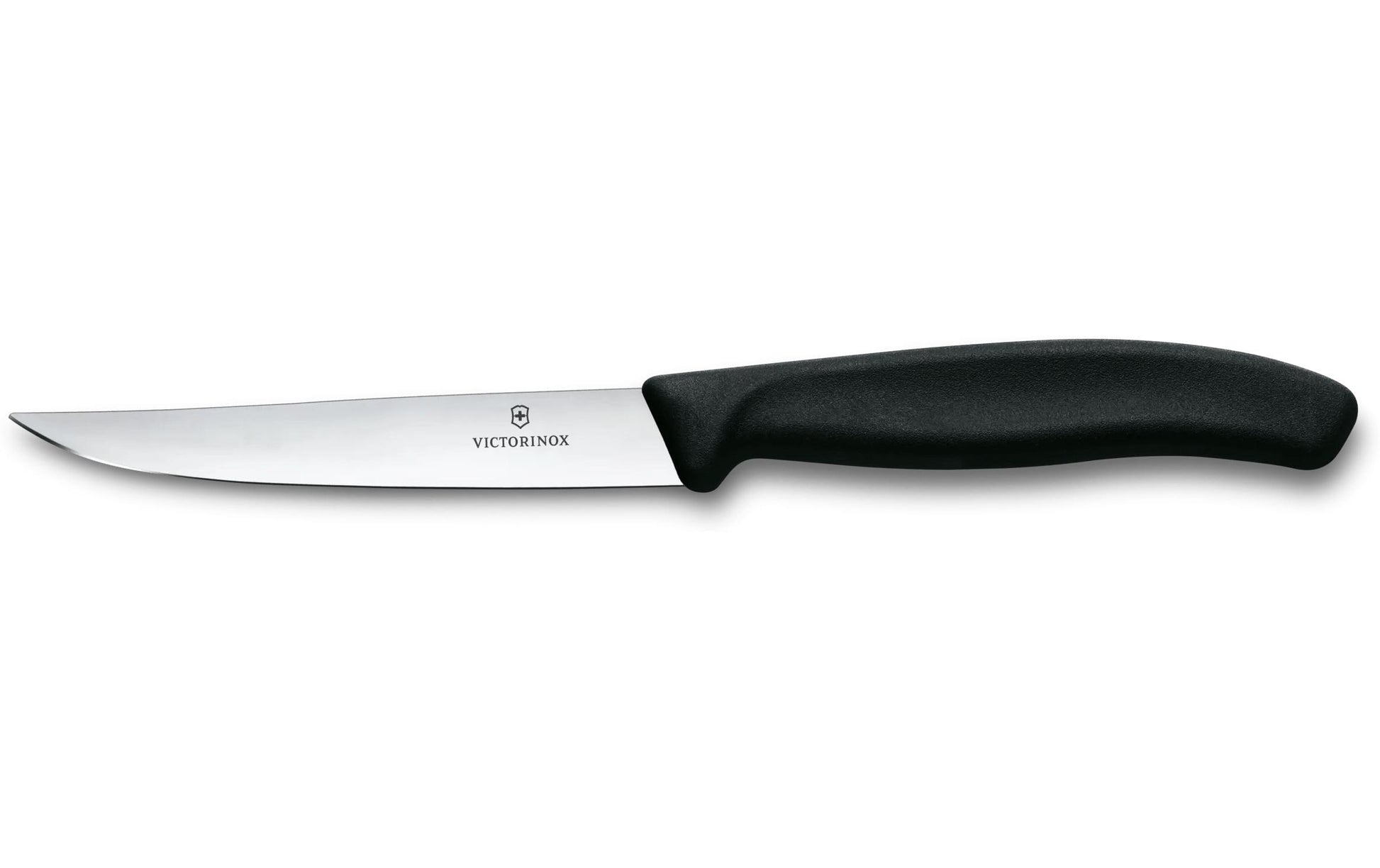 Victorinox Steakmesser – 11 cm, glatter Schliff, Edelstahl, Griff Polypropylen, schwarz, spülmaschinenfest