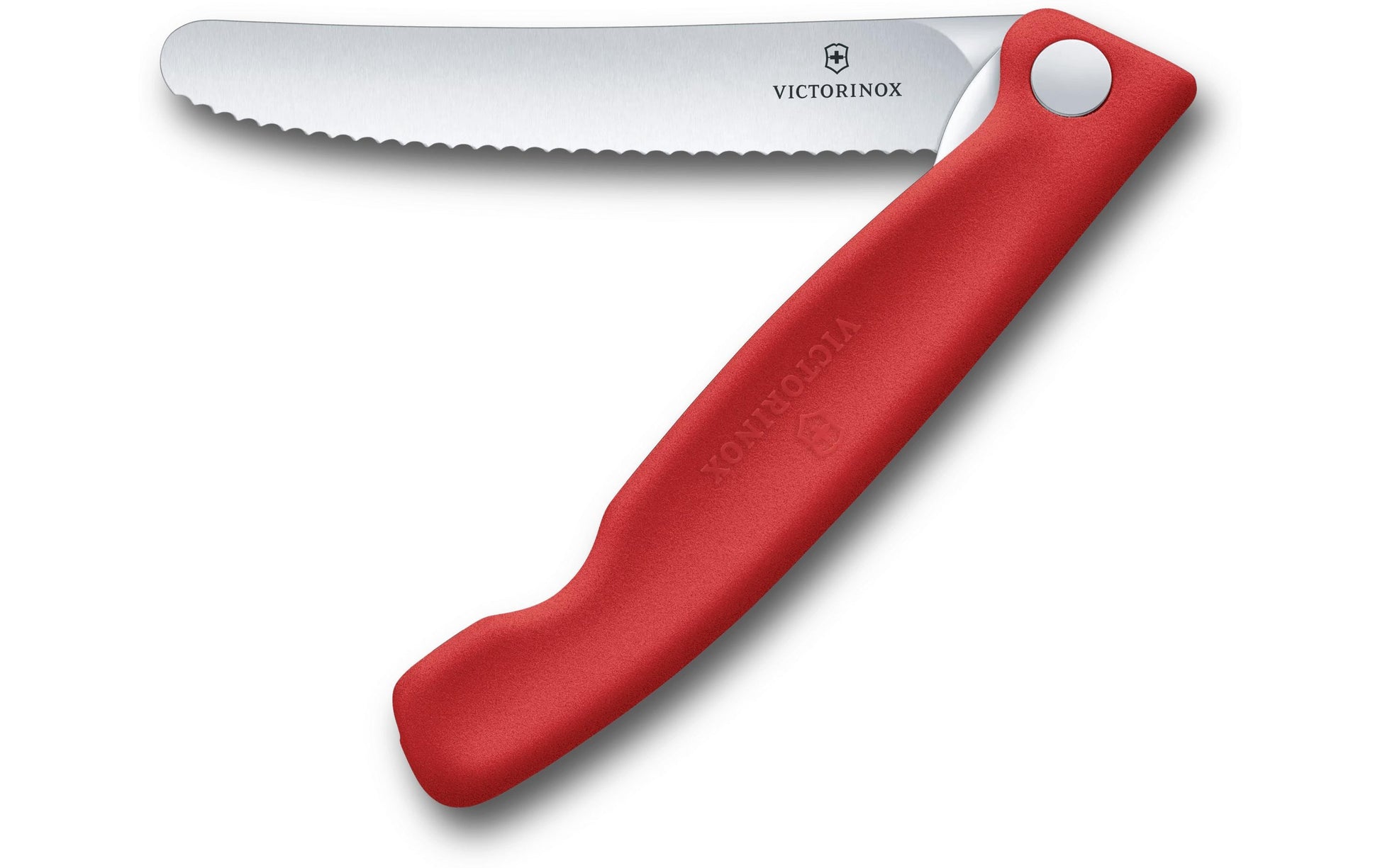 Victorinox Klassisches Picknickmesser – 11 cm, Wellenschliff, Edelstahl, Griff Polypropylen, Rot, spülmaschinenfest
