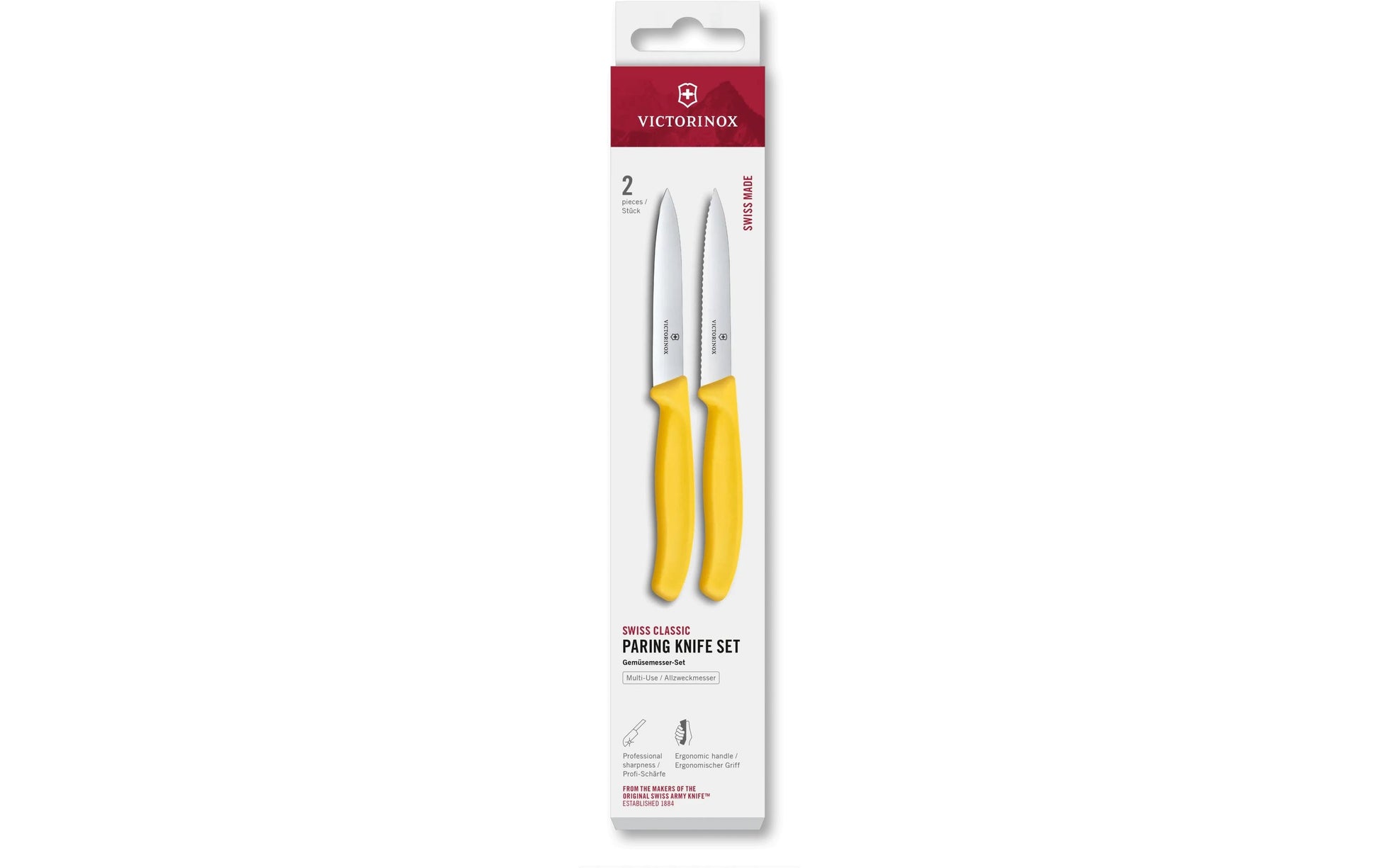 Victorinox Gemüsemesser 10 cm, 2-teilig, Edelstahl, Polypropylen (Gelb)