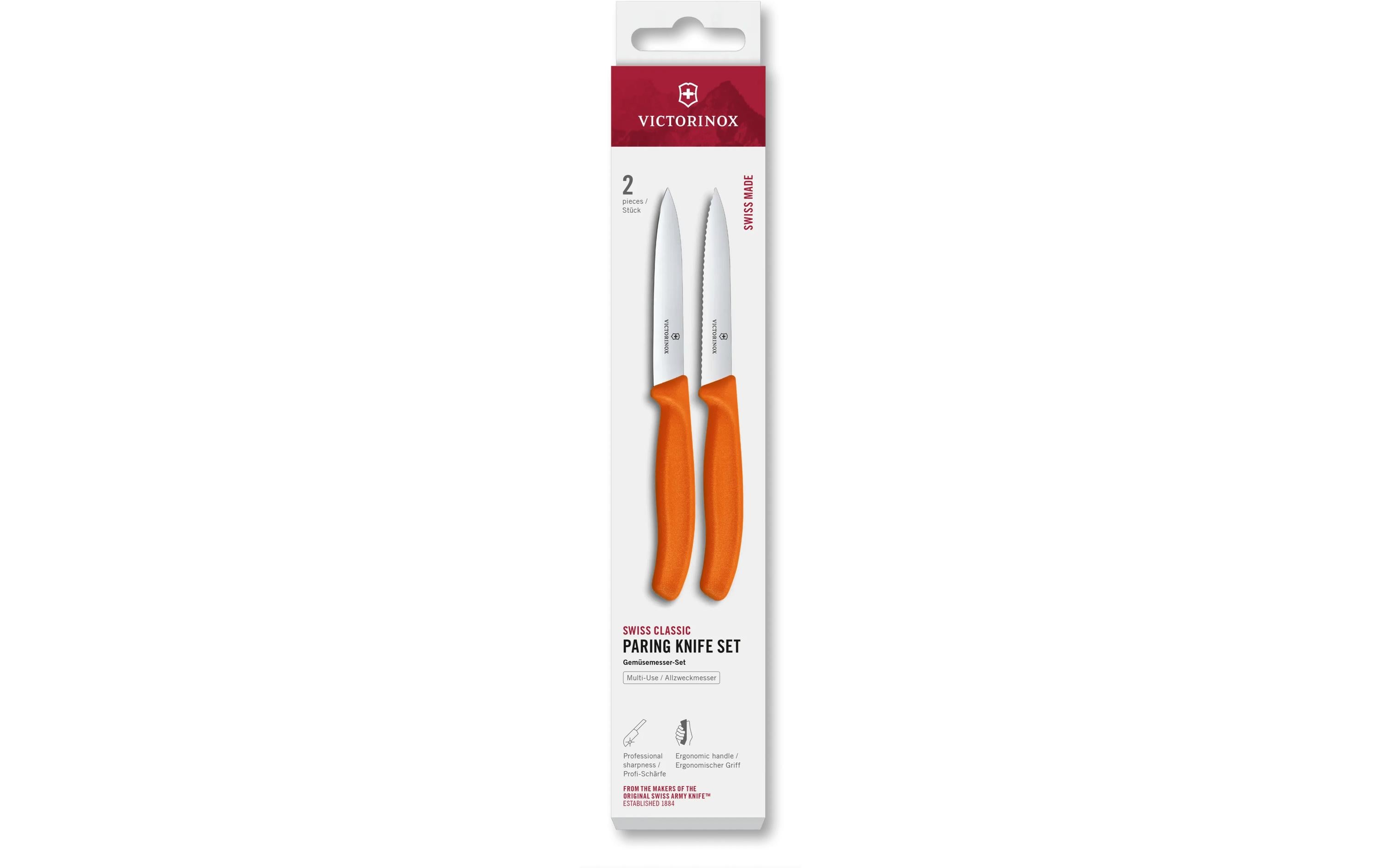 Victorinox Gemüsemesser 10 cm, Edelstahl, Polypropylen (PP), Orange