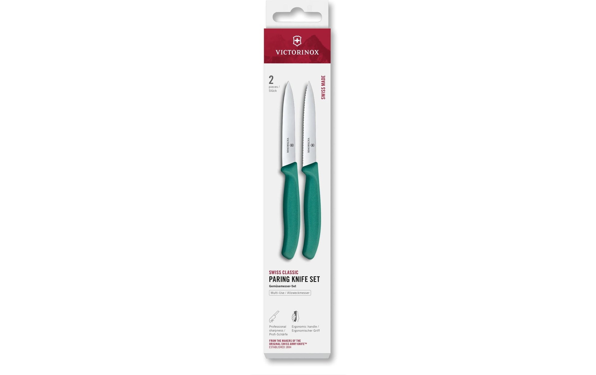 Victorinox Gemüsemesser 10 cm, 2-teilig, Edelstahl, Polypropylen (PP), Grün
