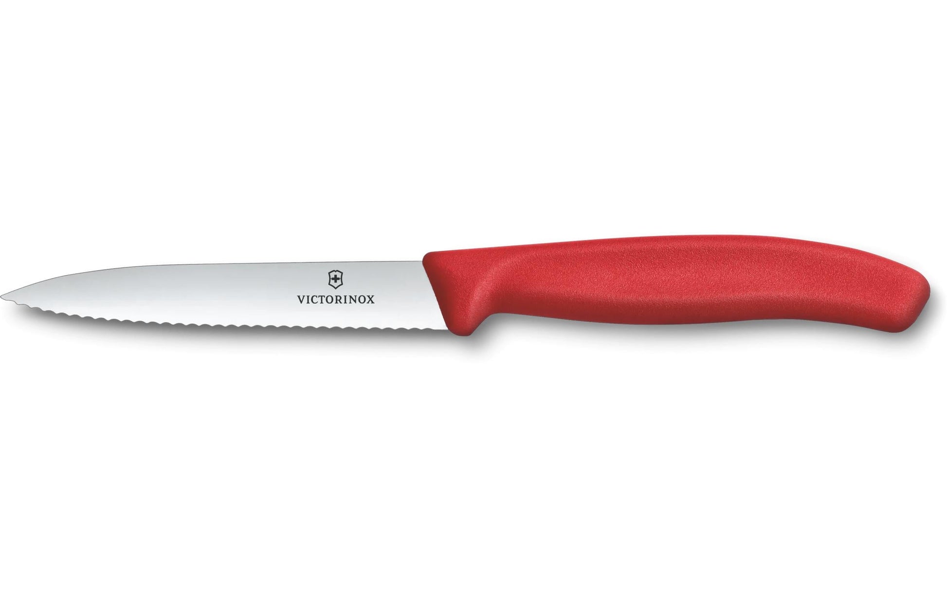 Victorinox Gemüsemesser 10 cm, Edelstahlklinge, Griff Polypropylen (PP), Rot