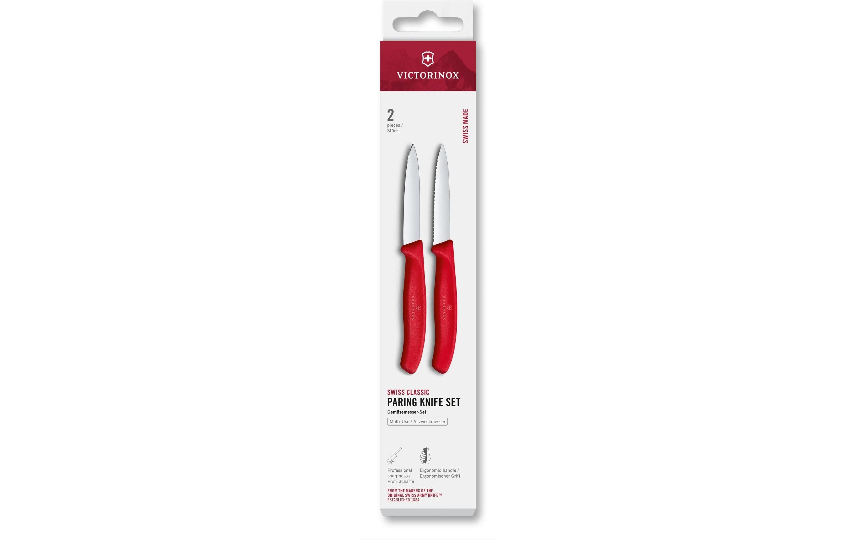 Victorinox Classic – Gemüsemesser 8 cm, Edelstahl, Polypropylen (PP), Rot