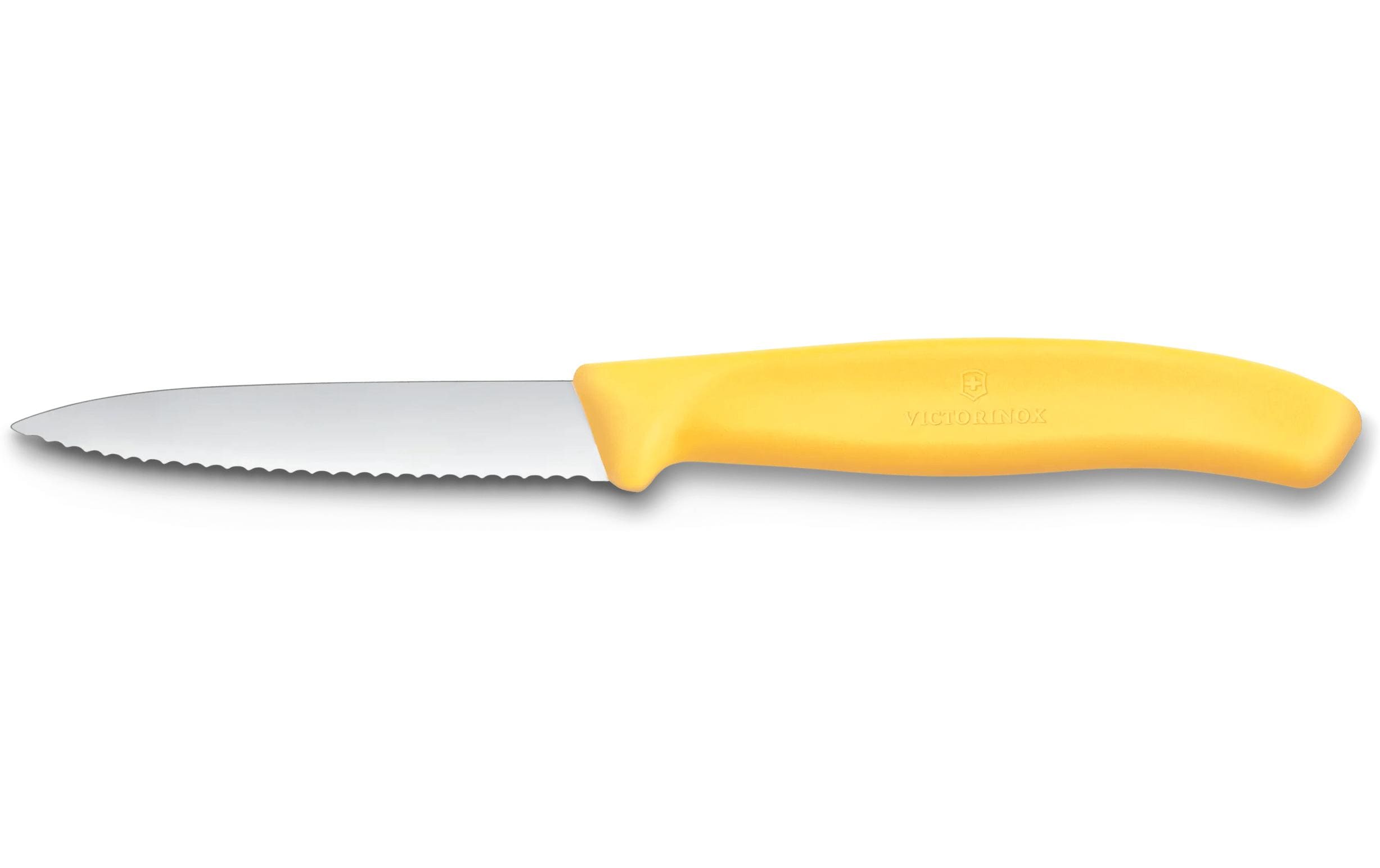 Victorinox Gemüsemesser 8 cm, Edelstahl, Polypropylen (PP), Gelb, Wellenschliff