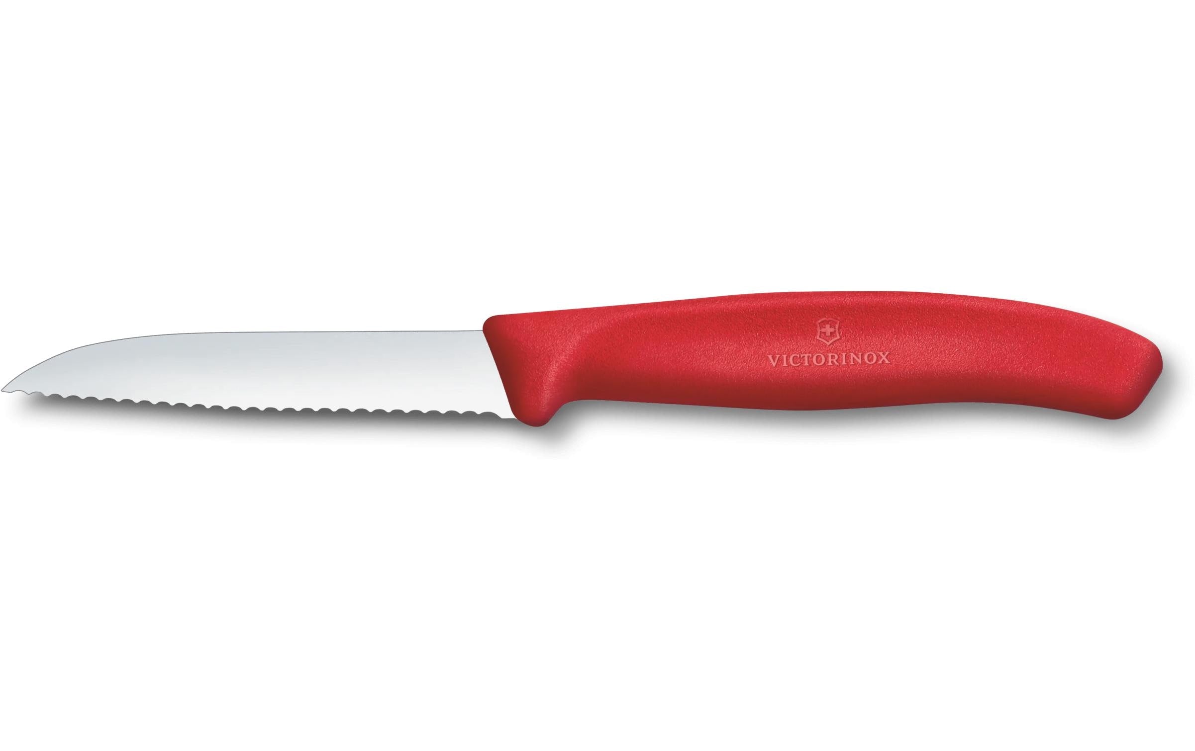 Victorinox Schälmesser 8 cm, Edelstahl, Griff Polypropylen (PP), Rot