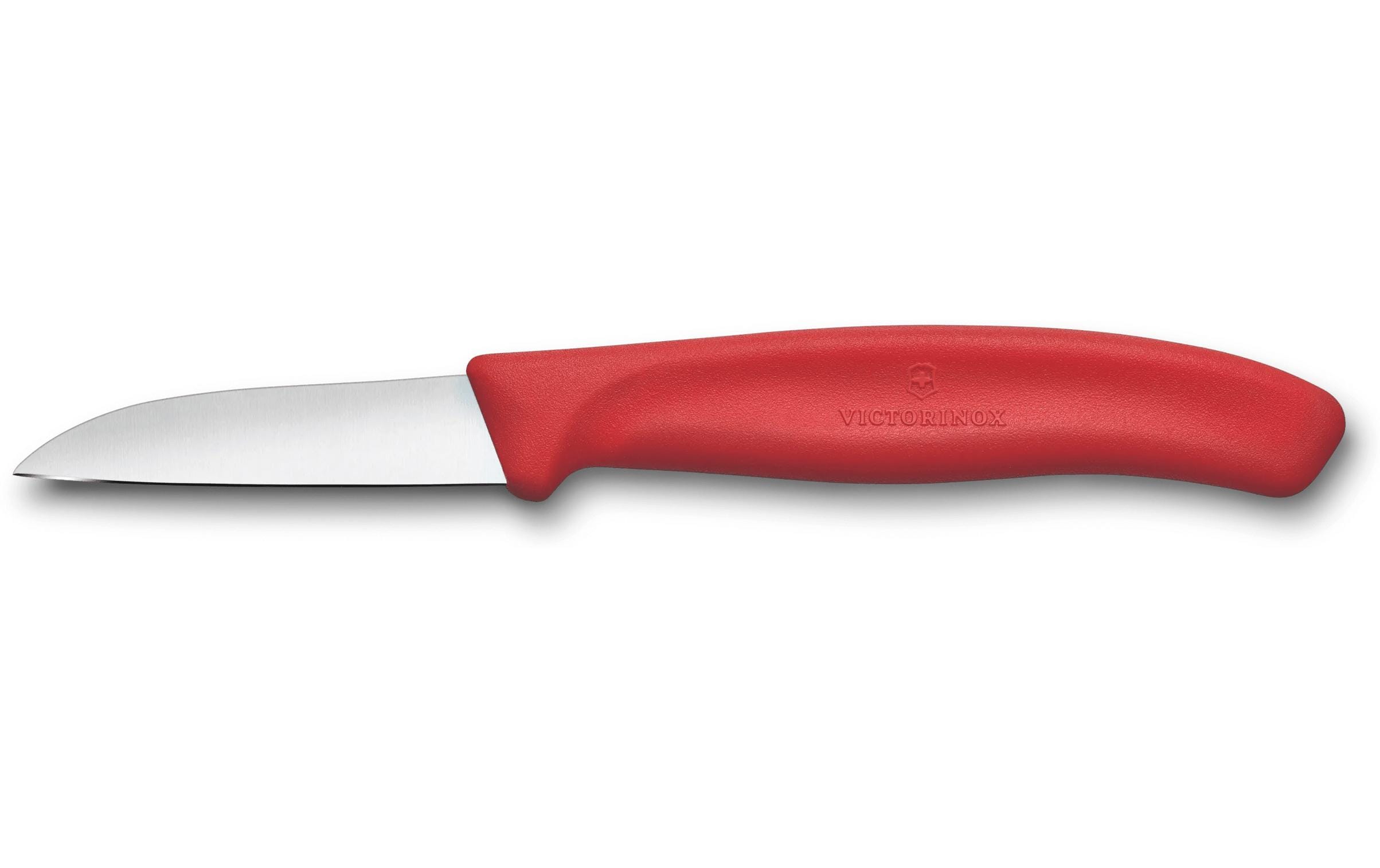 Victorinox Gemüsemesser 6 cm, Edelstahlklinge, Griff Polypropylen (PP), Rot