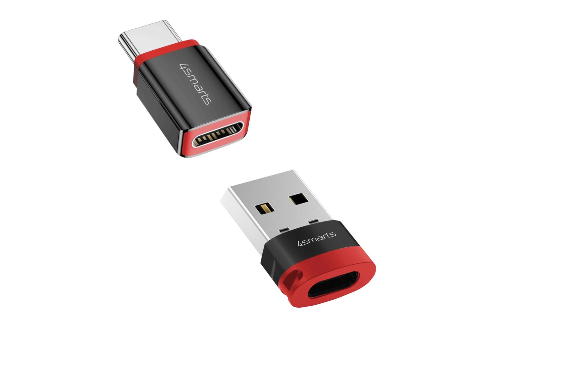 4smarts 541615 Adapter USB-A zu USB-C – Datenblocker, USB 2.0 (480 Mbit/s), 2 Stück, Schwarz