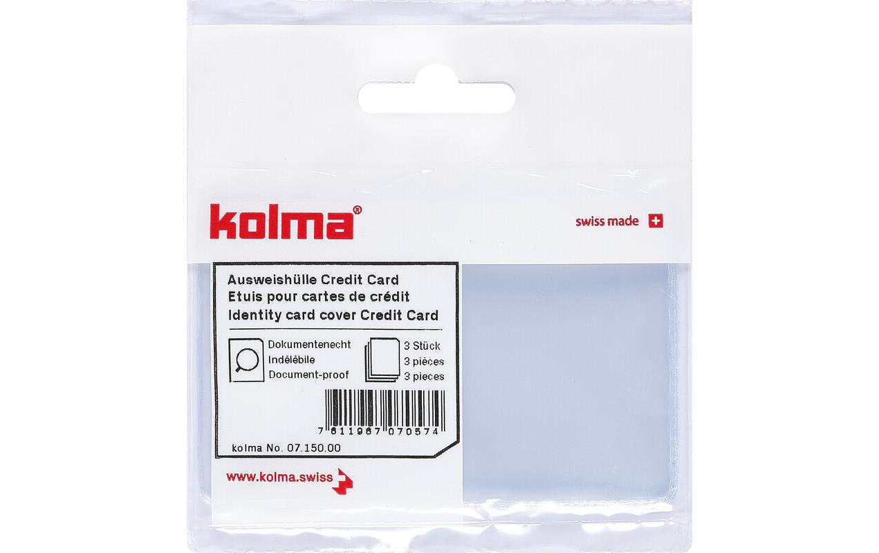 Kolma Dokumentenhülle – für Kreditkarten – 95 × 62 mm, Kunststoff, transparent – 3 Stück