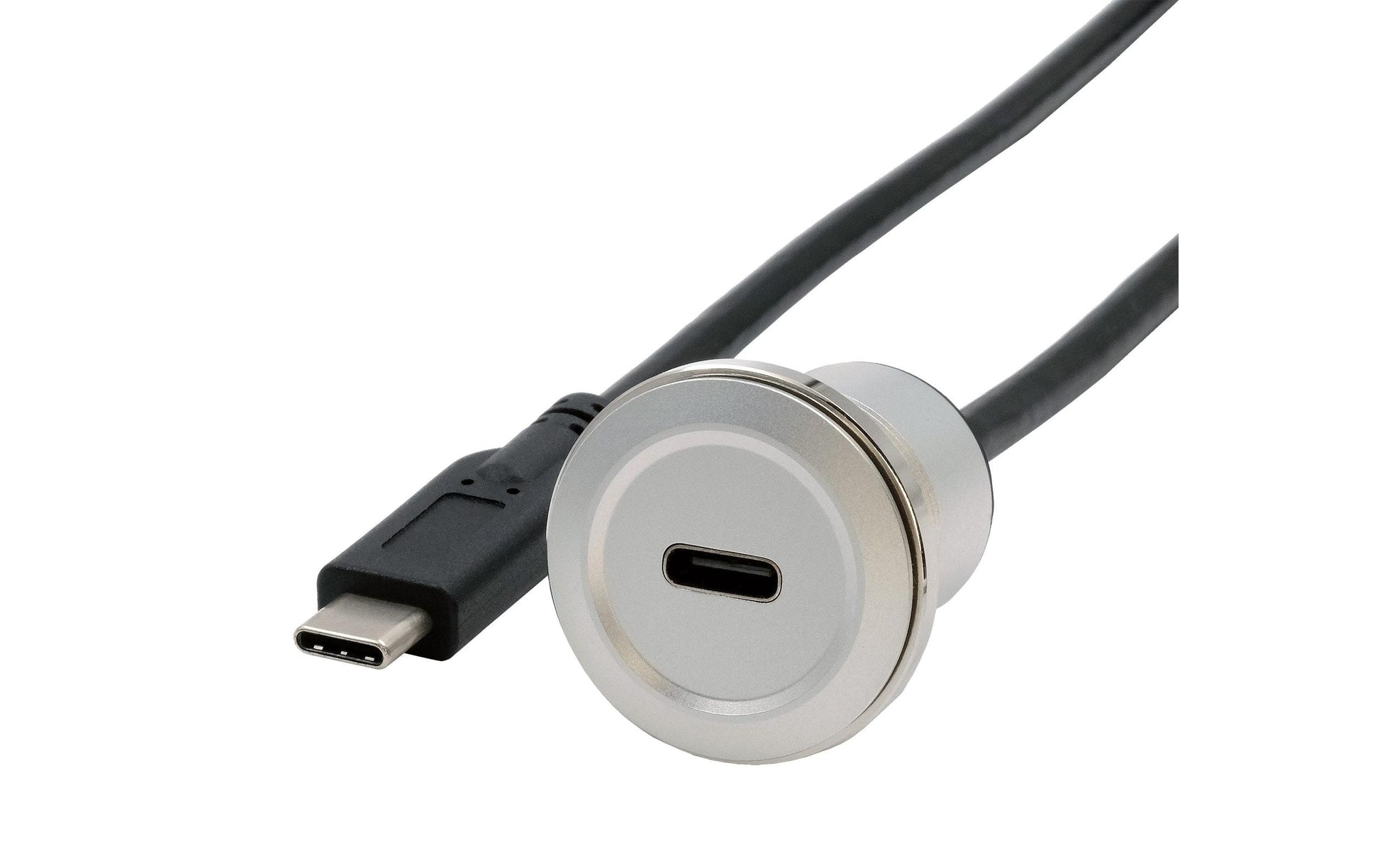 EXSYS USB-Adapter USB-C auf USB-C – USB 3.2 Gen 2 (10 Gbit/s) – PD 100 W – Metallverstärkt – Silber