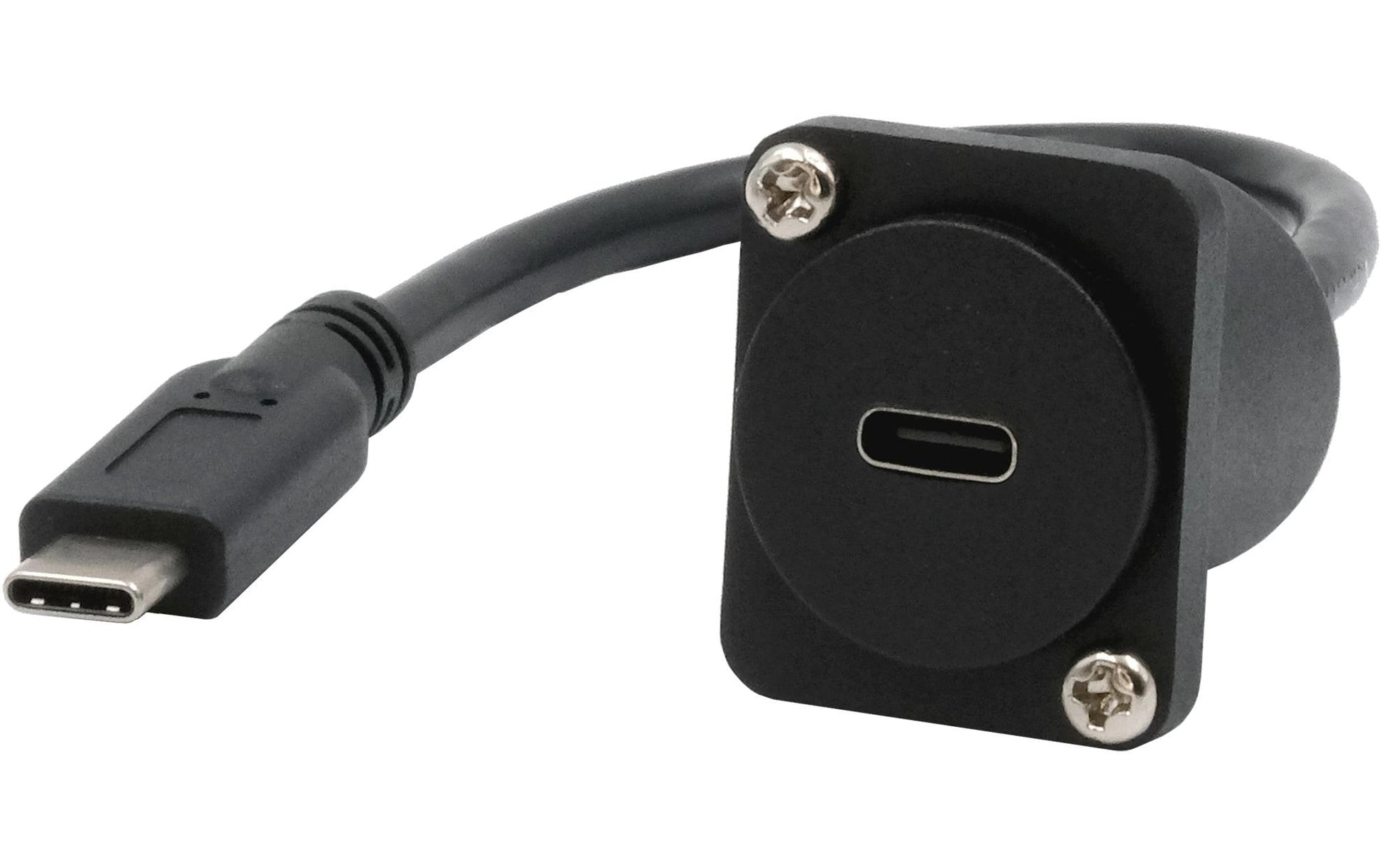 EXSYS USB-Adapter USB-C auf USB-C – USB 3.2 Gen 2 (10 Gbit/s) – 0,2 m – PD 100 W – Schwarz