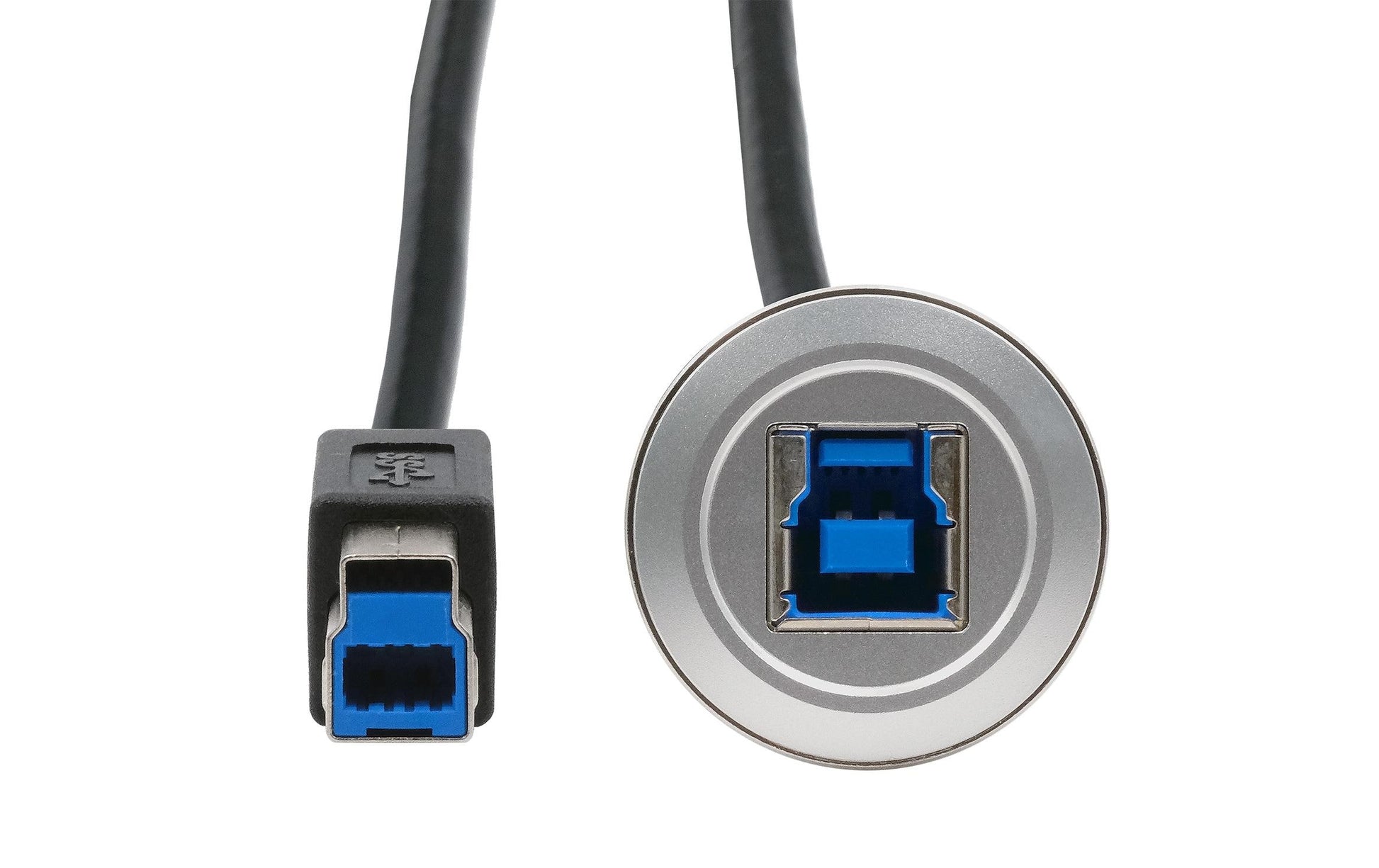 EXSYS USB-Adapter USB-B (Buchse) auf USB-B (Stecker) – USB 3.2 Gen 1 (5 Gbit/s) – 0,3 m – Metallverstärkt