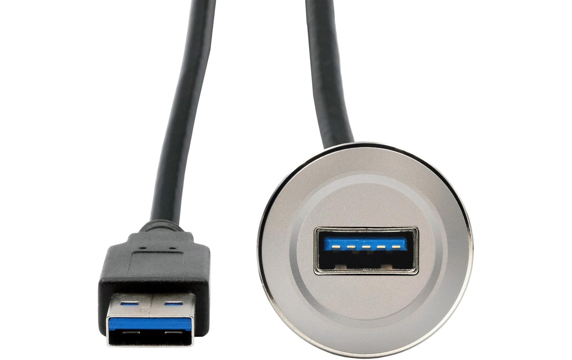 EXSYS USB-Adapter USB-A auf USB-A – USB 3.2 Gen 1 (5 Gbit/s) – Metallverstärkt – Schwarz/Silber