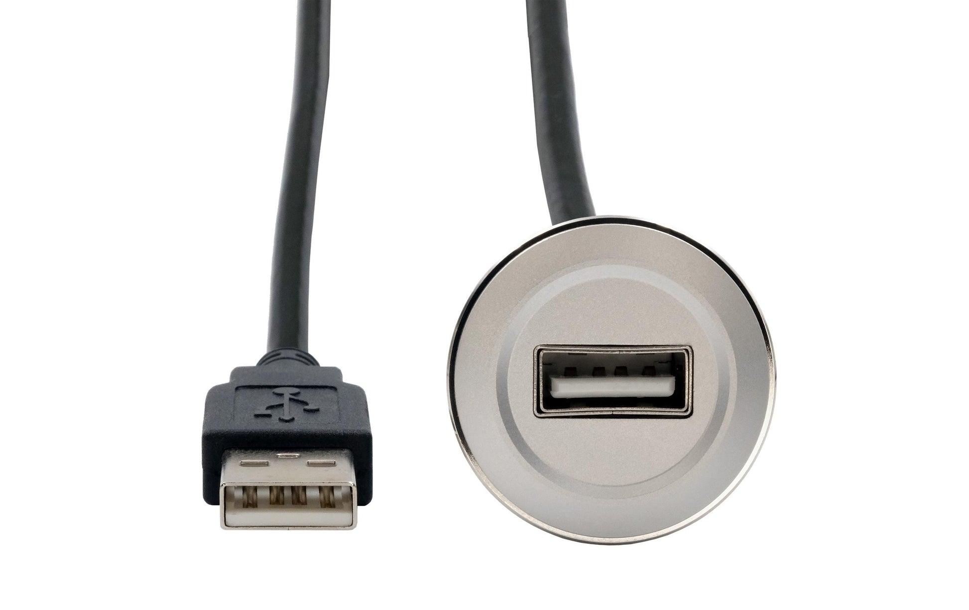 EXSYS Einbau-Adapter USB-A auf USB-A – USB 2.0 (480 Mbit/s) – Metallverstärkt – Silber