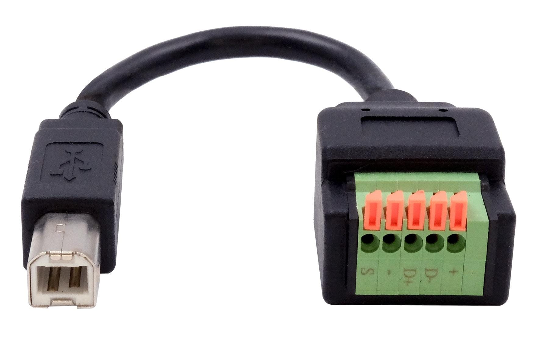 EXSYS EX-49131 Adapter USB-B zu 5-poligem Terminalblock – USB 2.0 (0,48 Gbit/s), 0,15 m, Schwarz